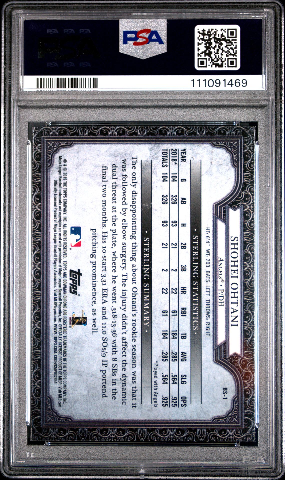 2019 Bowman Sterling Continuity BS-1