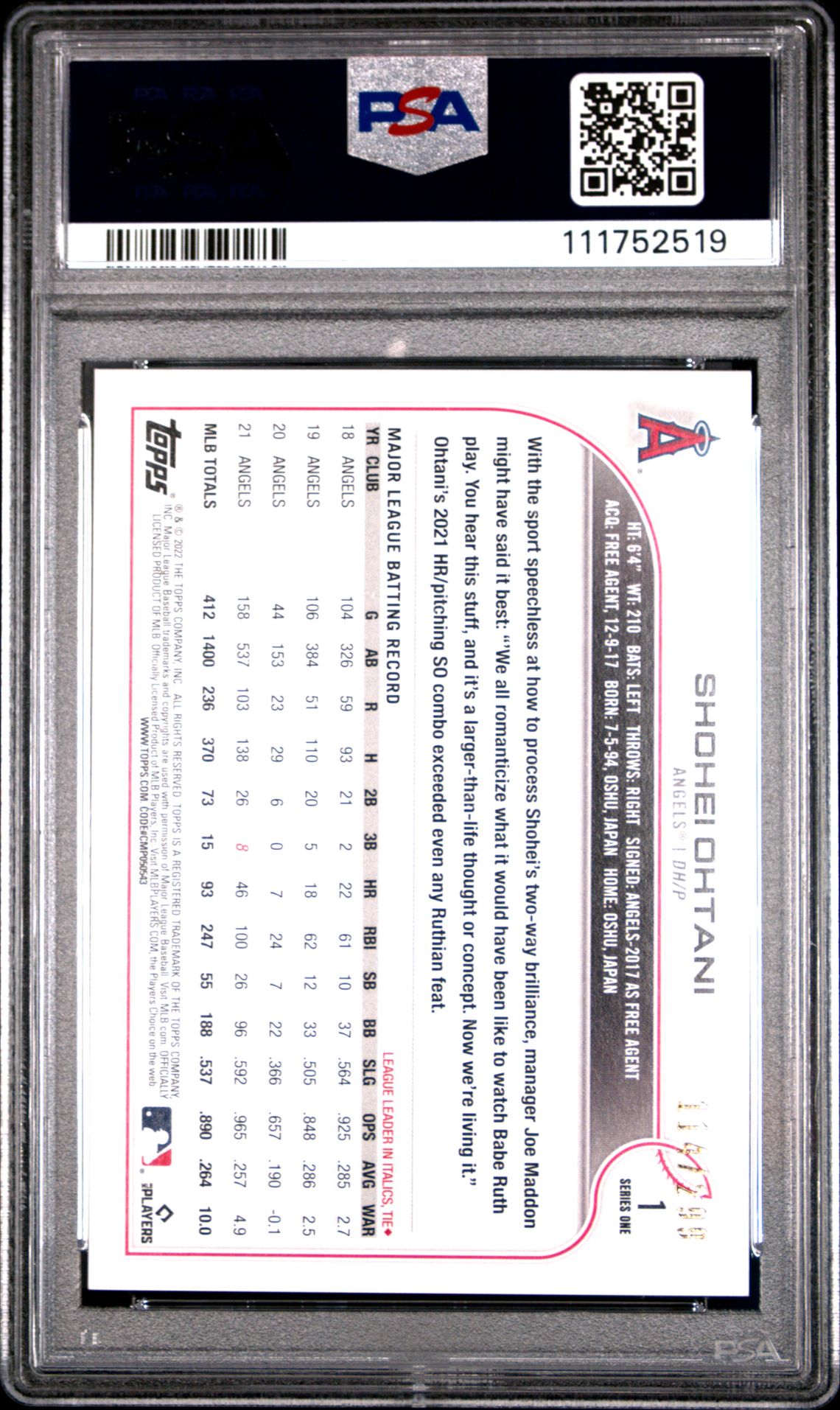 2022 Topps Orange Foil Board #1 /299