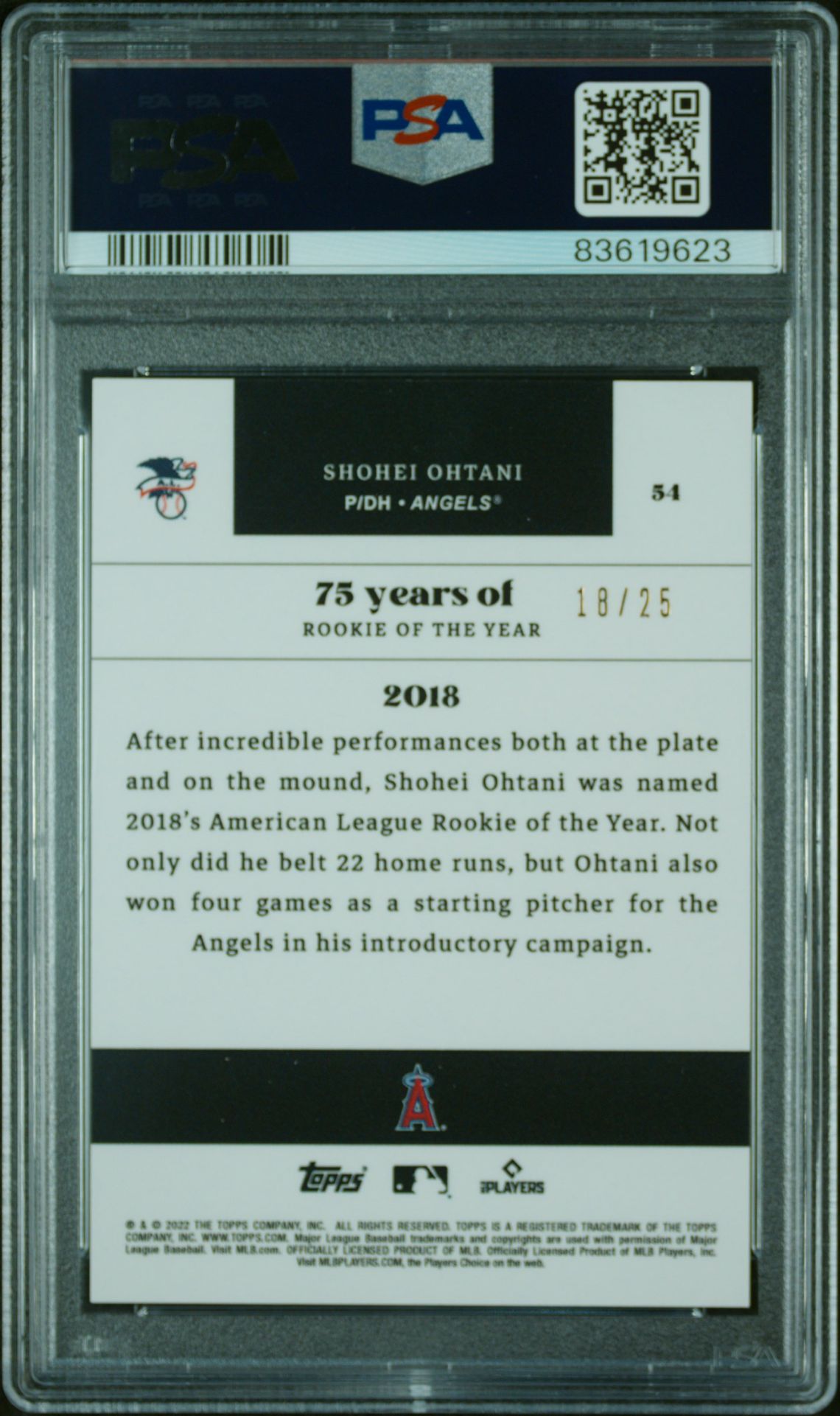 2022 Topps MLB ROY 75th Anniversary Sapphire #54 /25