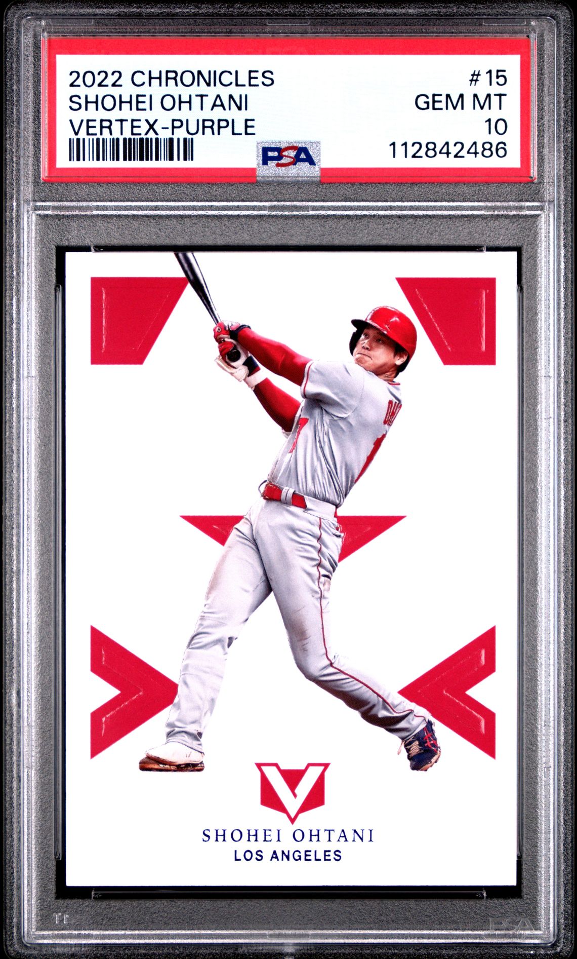 2022 Panini Chronicles #15 Shohei Ohtani Vertex Purple /25