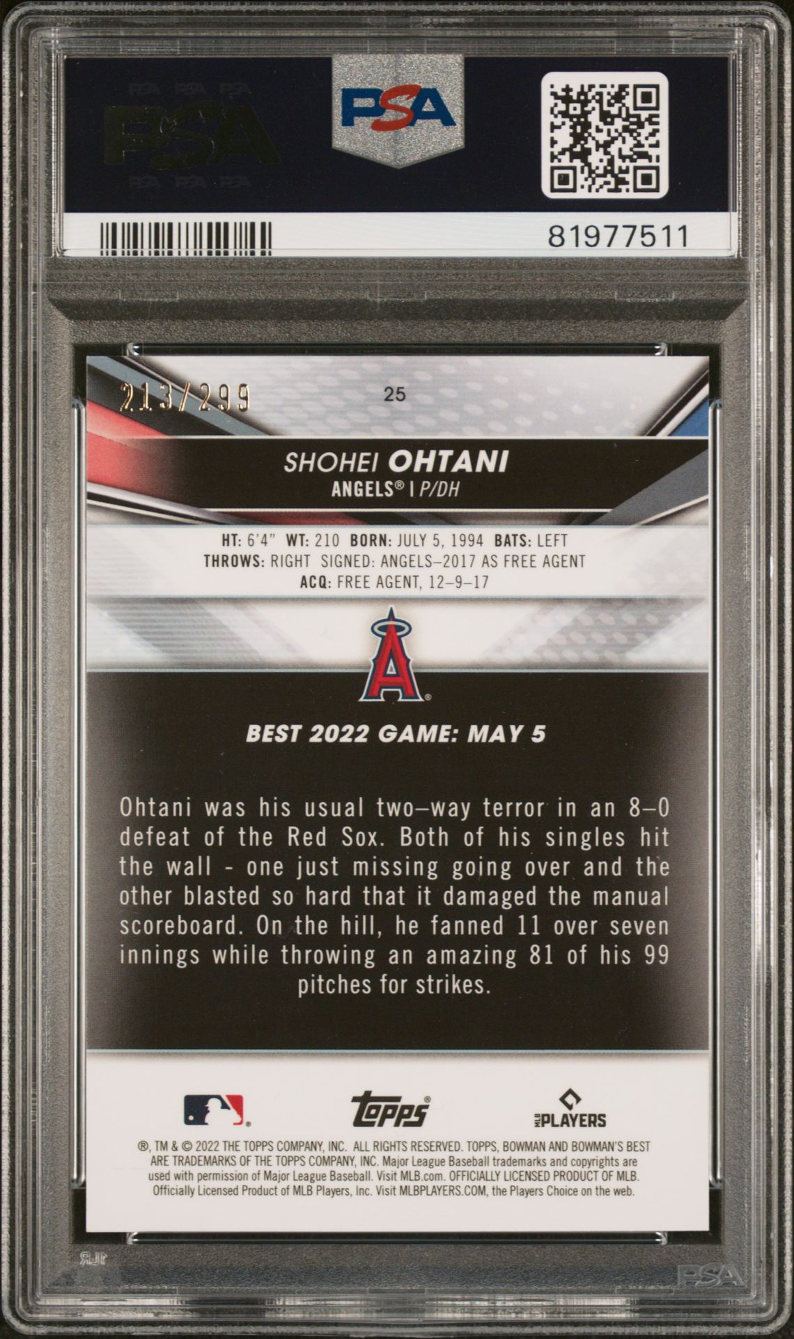 2022 Bowman's Best 25 Mini Diamond Refractor /299