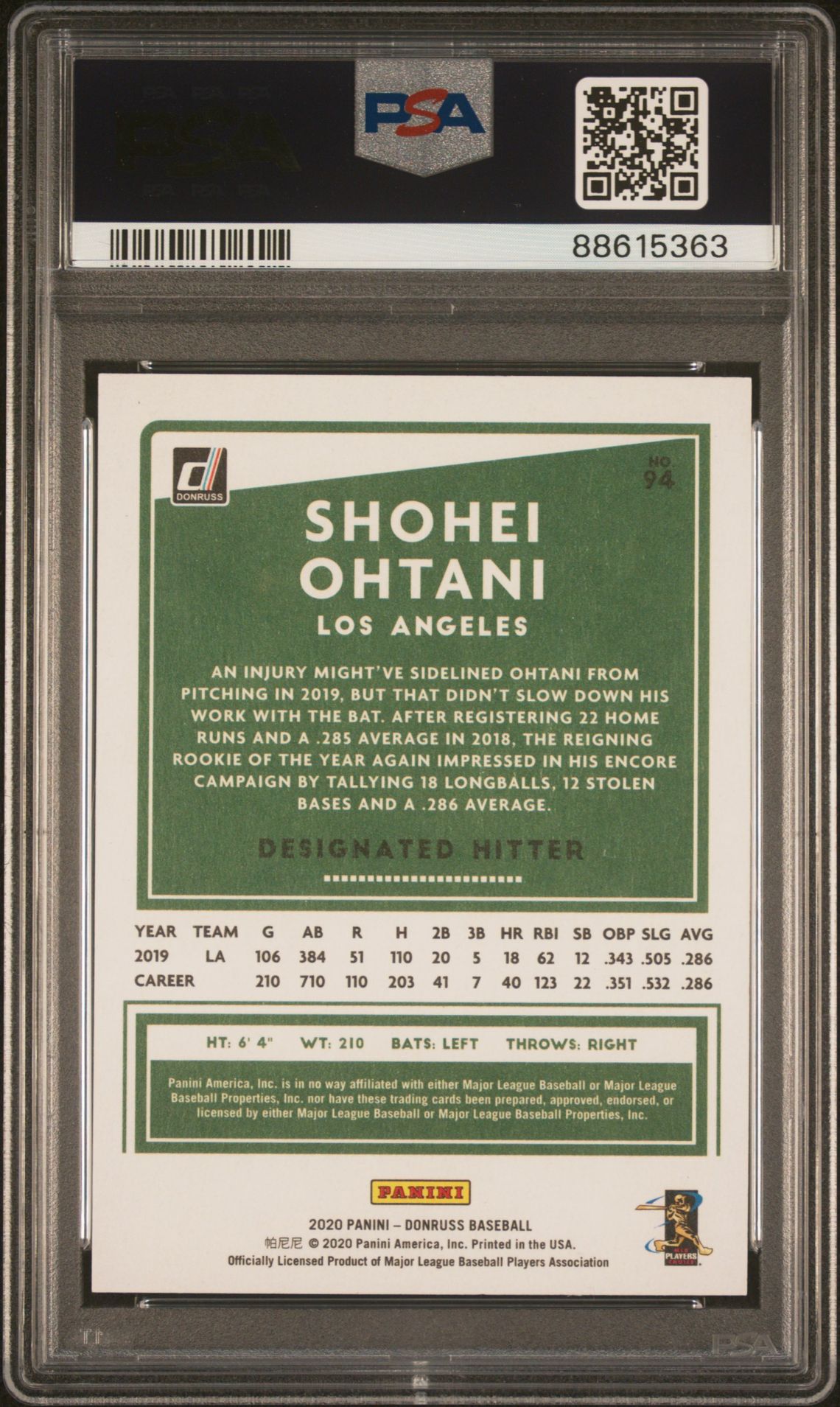 2020 Panini Donruss #94 Shohei Ohtani Independence Day