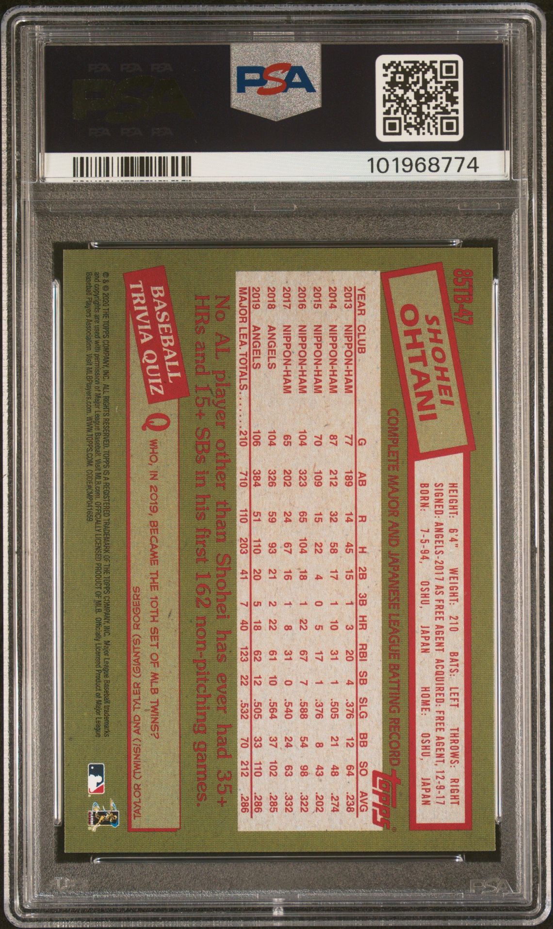 2020 Topps Update 85TB47 1985 35th Anniversary