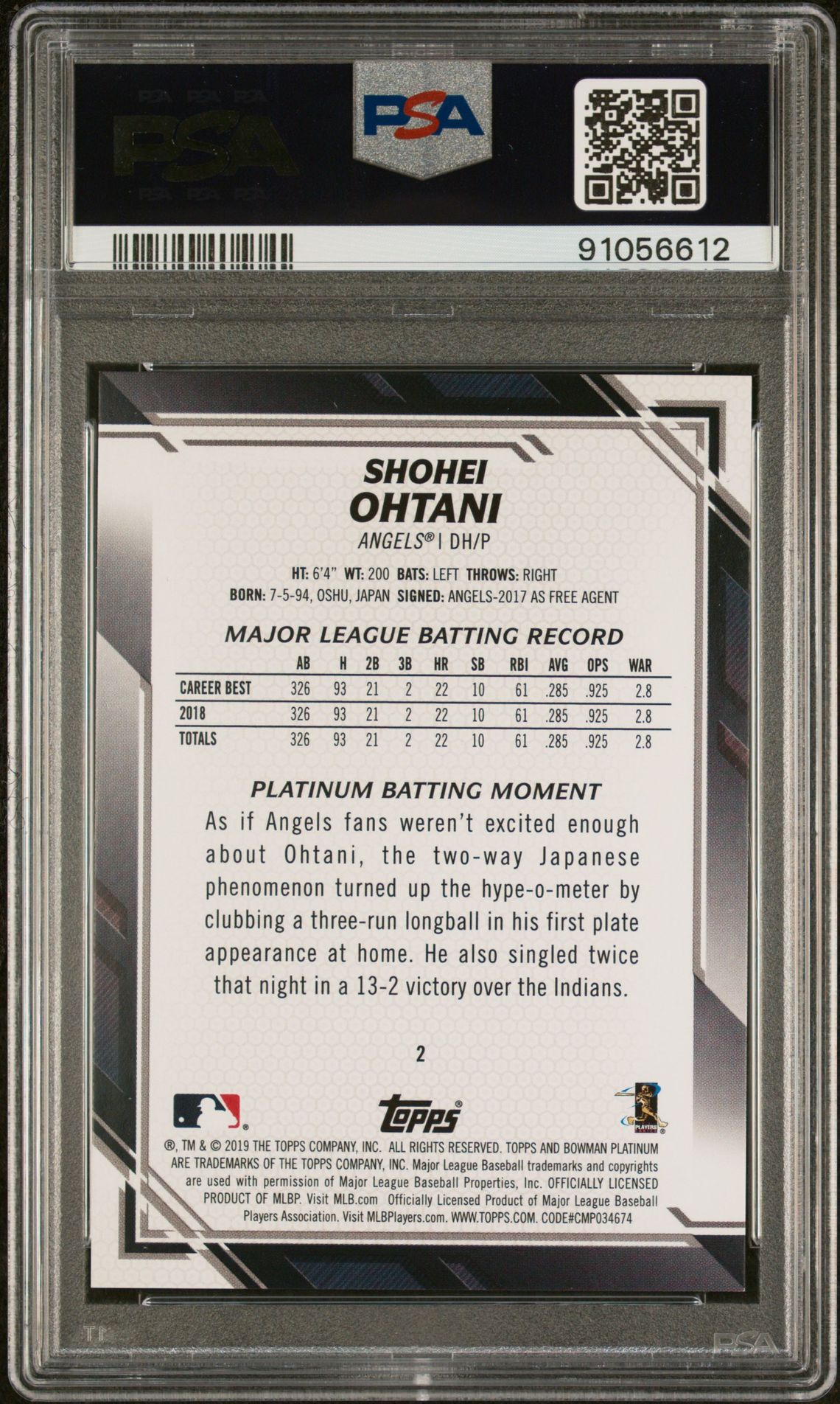 2019 Bowman Platinum #2 Purple /250