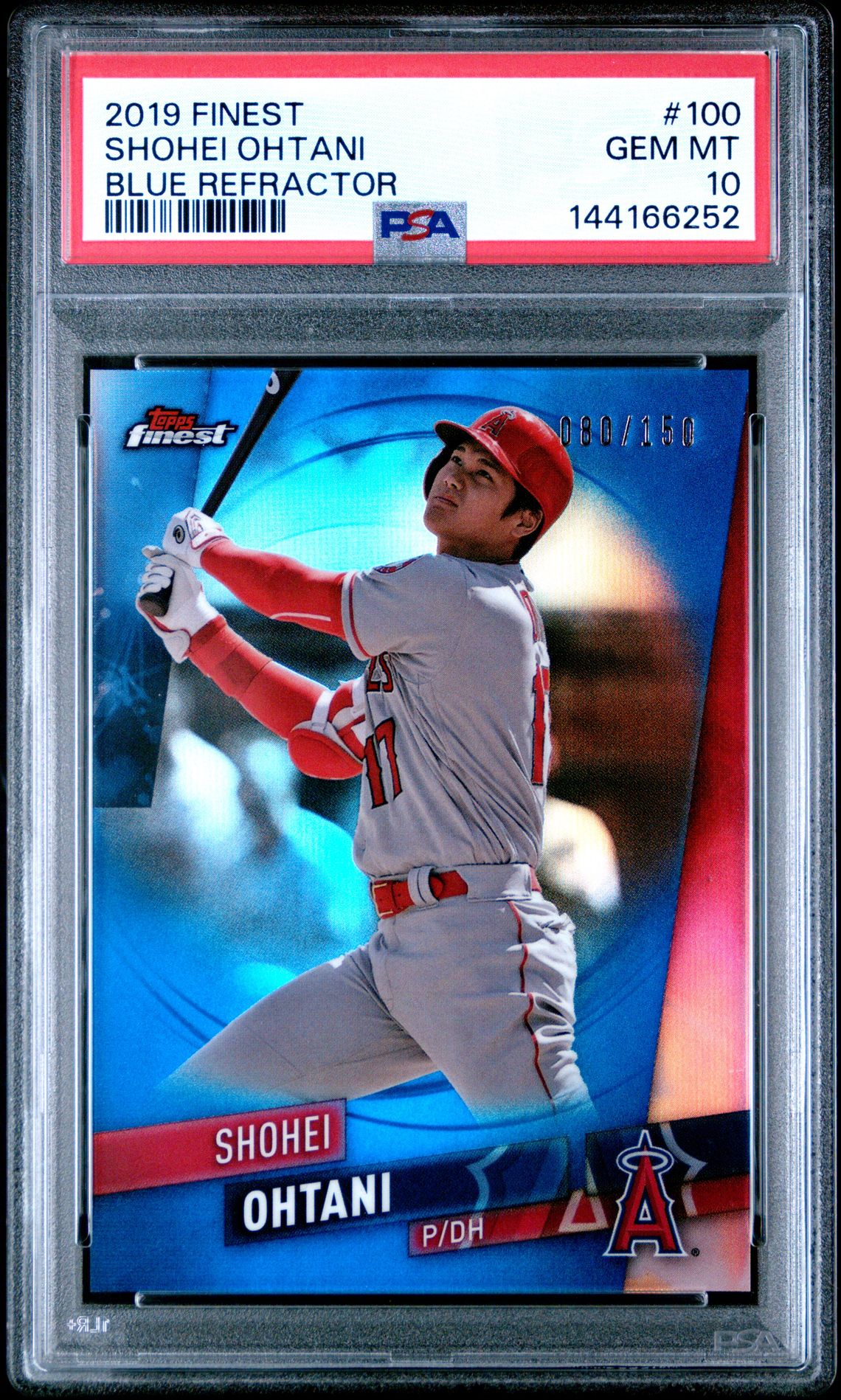 2019 Topps Finest #100 Shohei Ohtani Blue Refractor /150