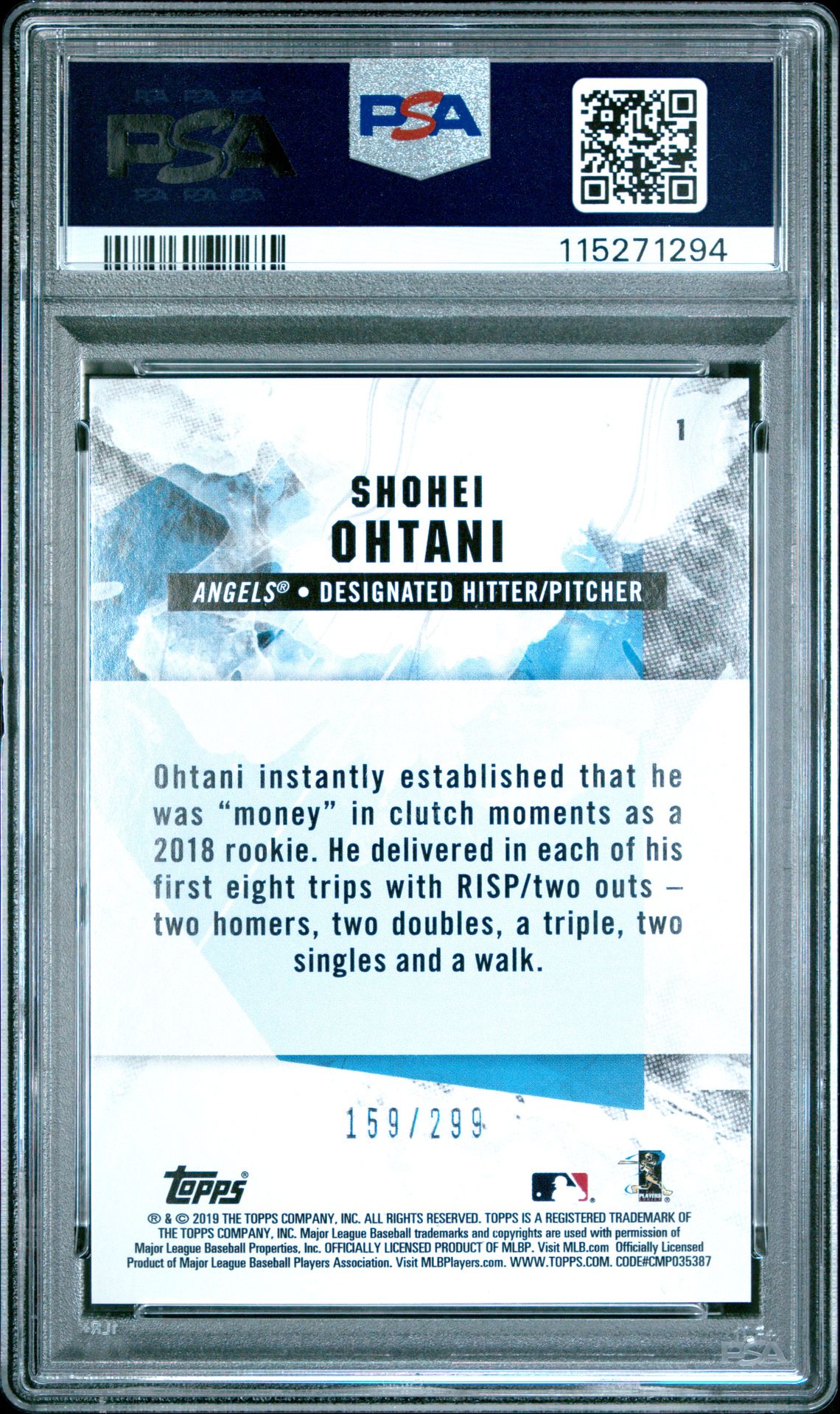 2019 Topps Fire #1 Shohei Ohtani Orange