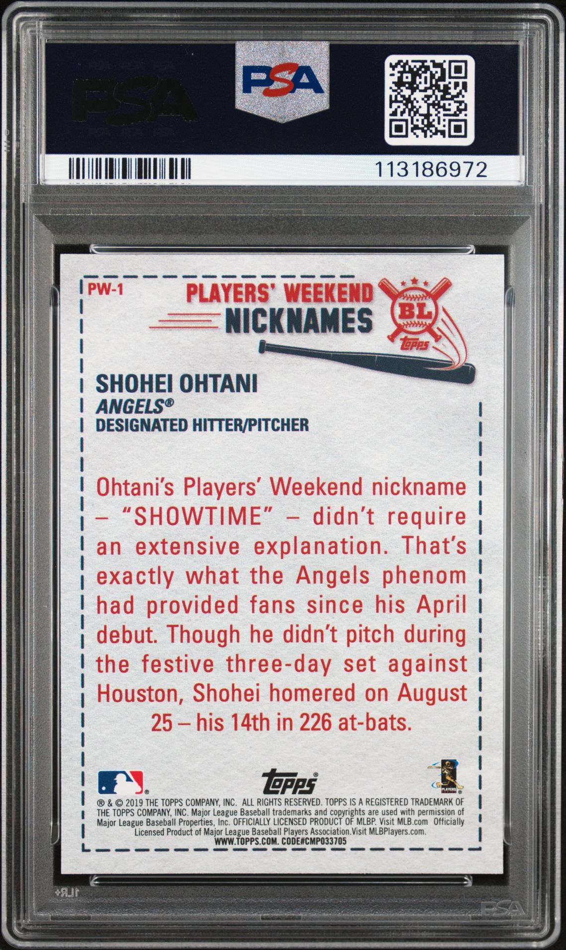 2019 Topps Big League PW1 Players' Weekend Nicknames