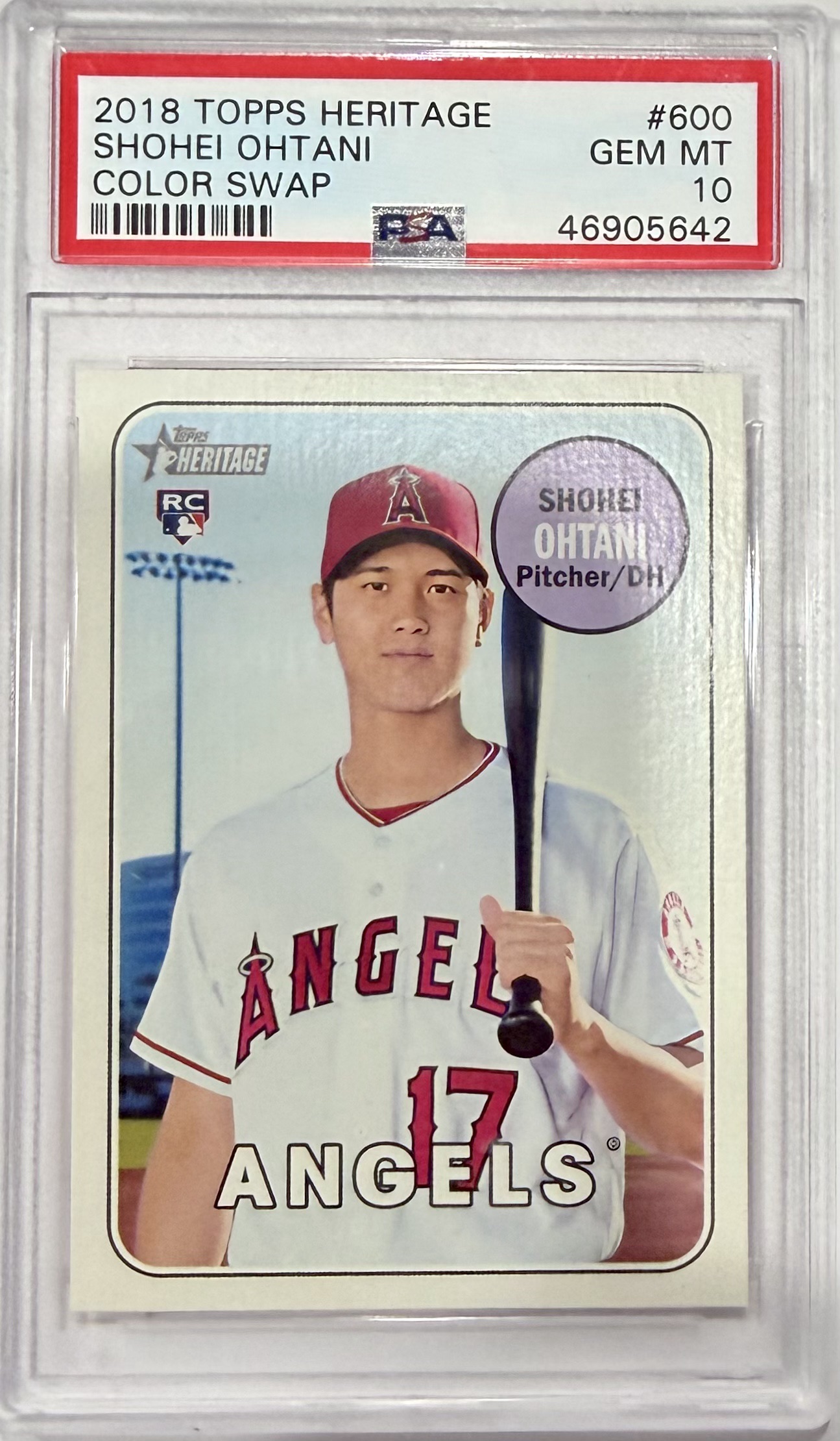 2018 Topps Heritage #600 Shohei Ohtani Color Swap