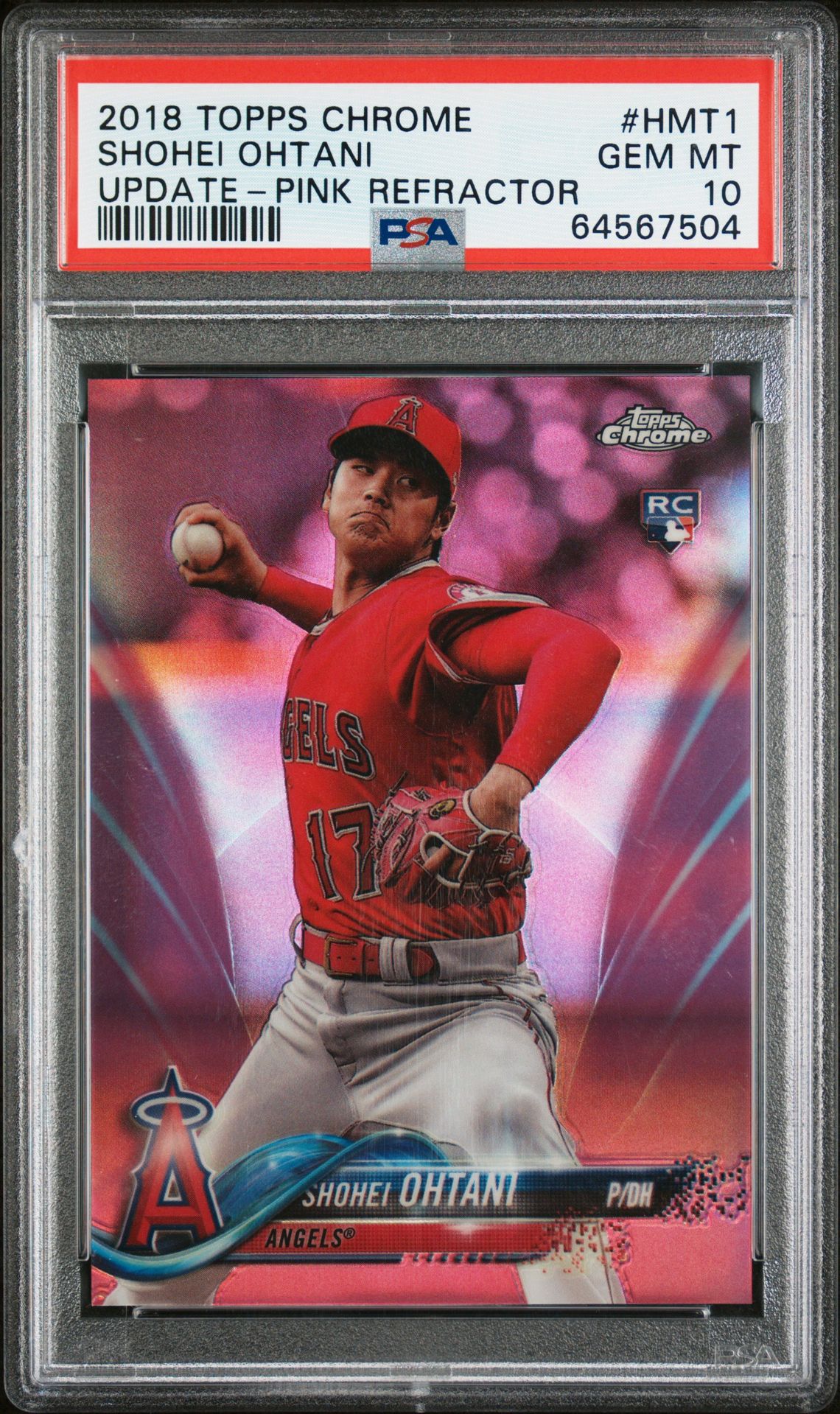 2018 Topps Chrome HMT1 Shohei Ohtani Pink Refractor