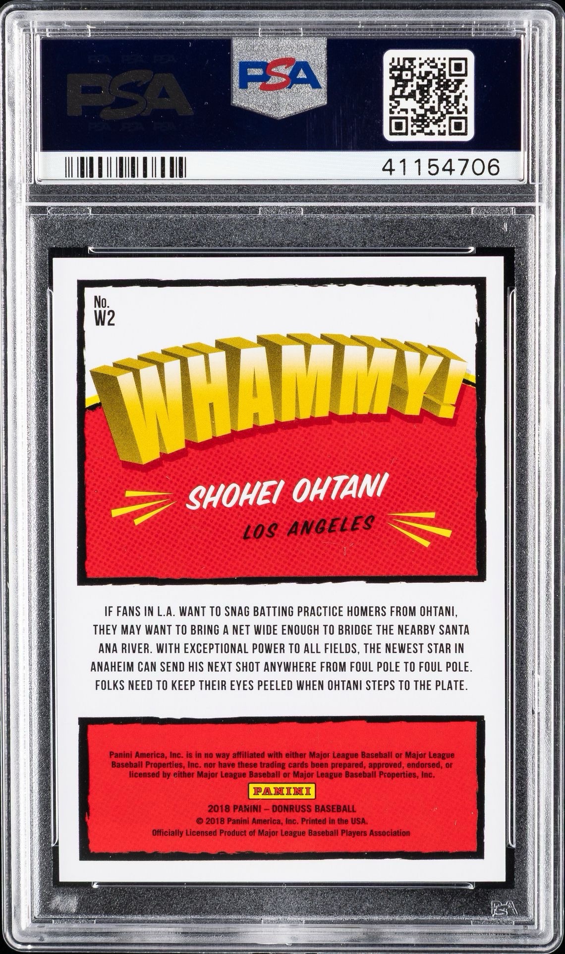 2018 Panini Donruss Whammy! W2 Shohei Ohtani