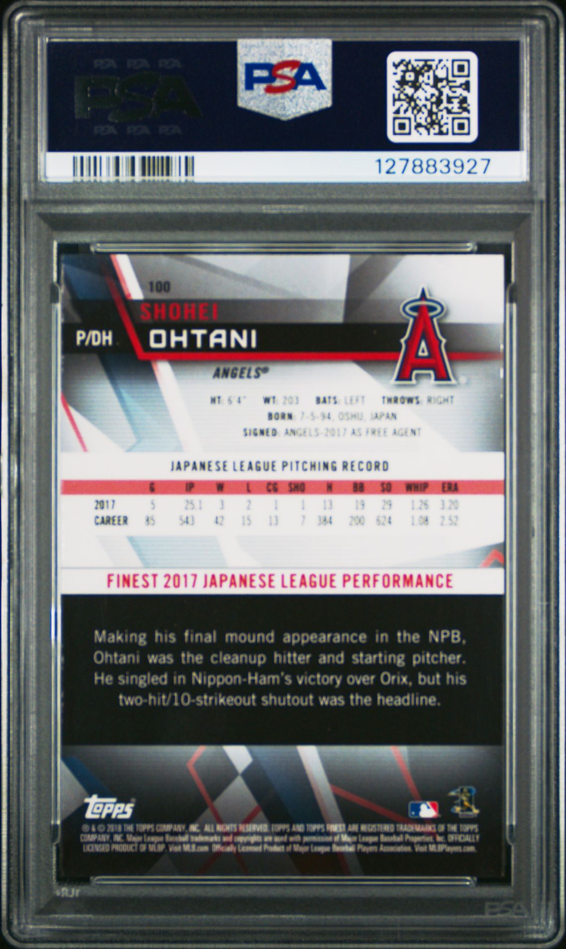 2018 Topps Finest 100 Refractor