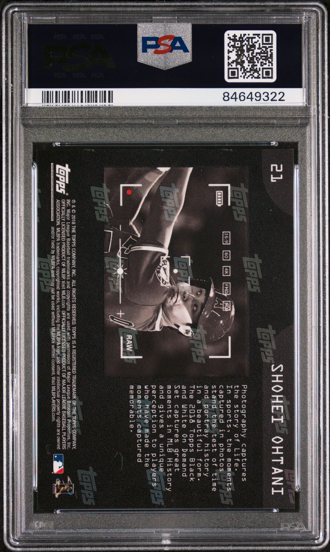 2018 Topps On Demand #21 Shohei Ohtani Black & White