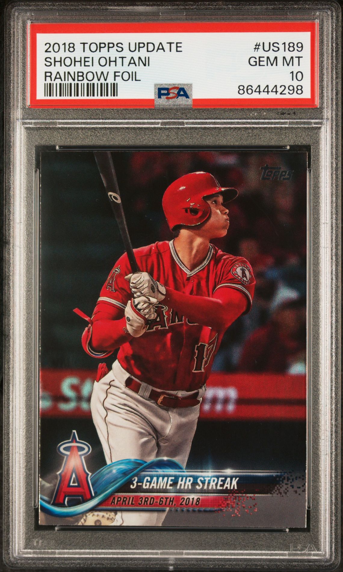 2018 Topps Update US189 Shohei Ohtani Rainbow Foil