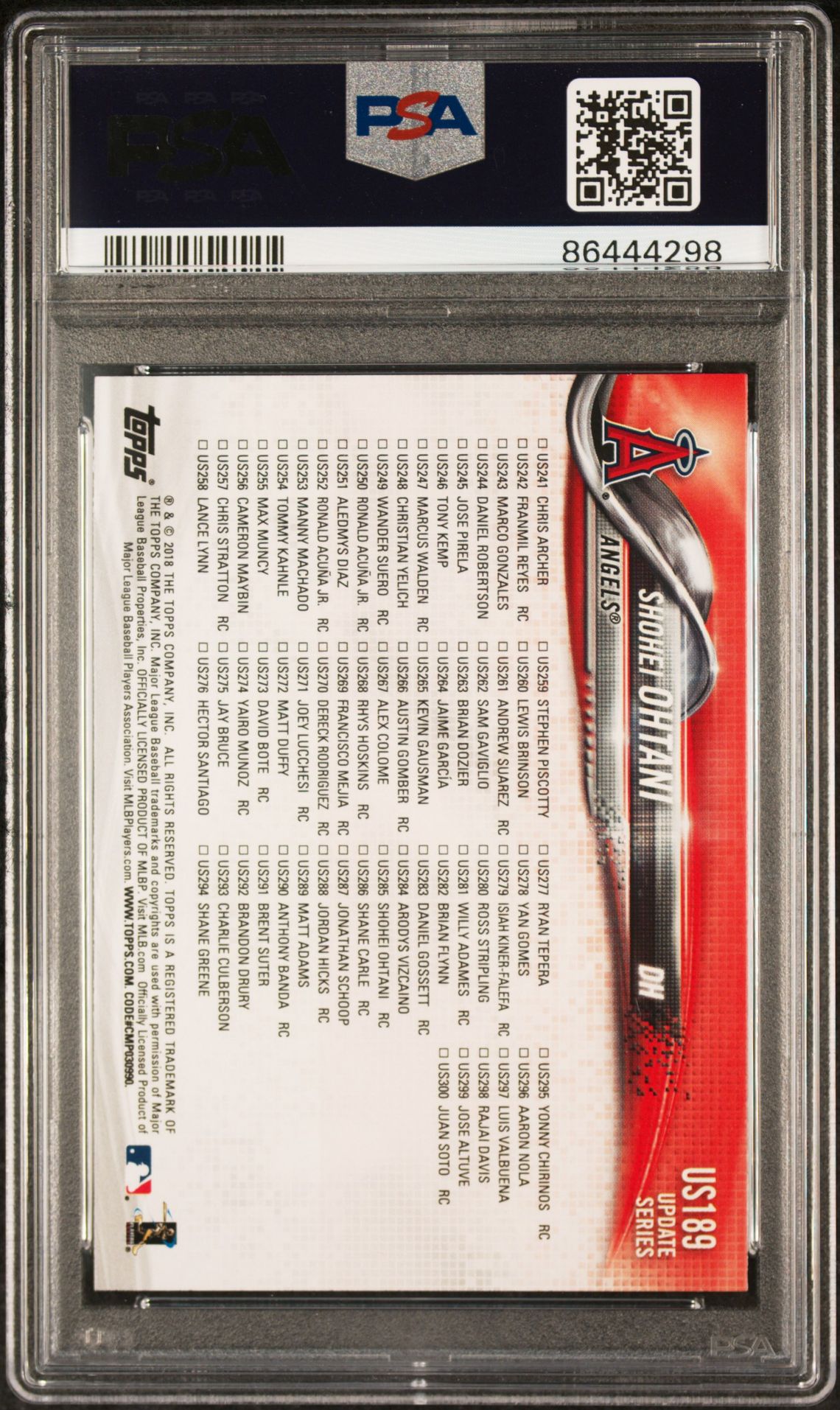 2018 Topps Update US189 Shohei Ohtani Rainbow Foil