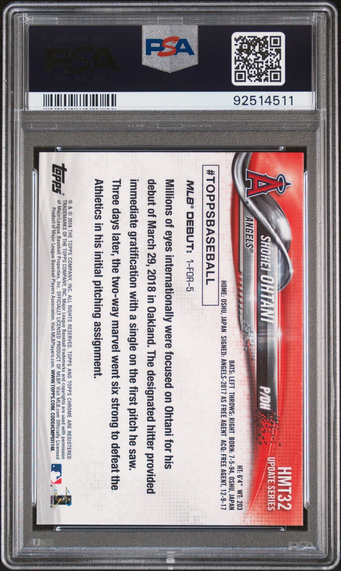 2018 Topps Chrome Update HMT32