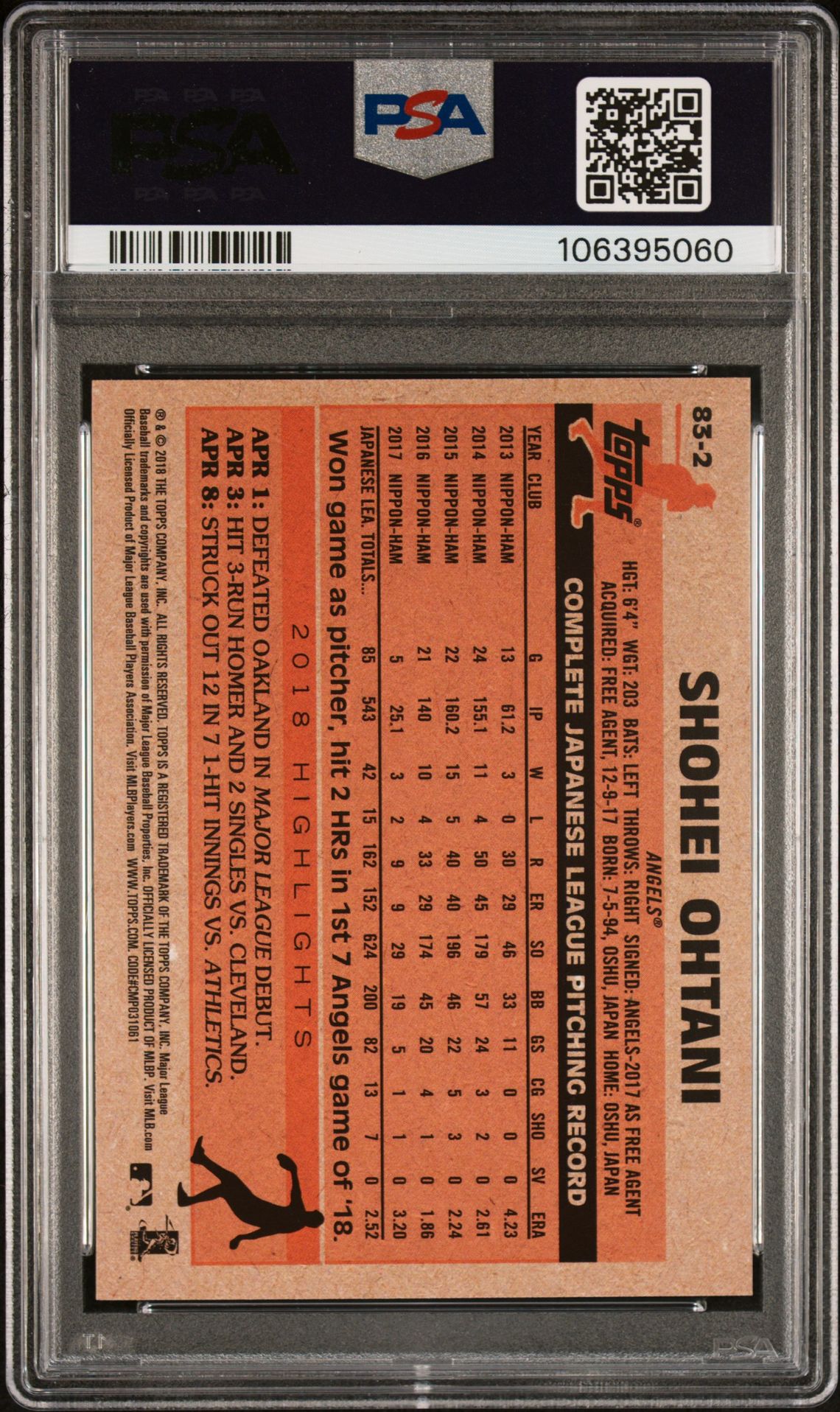 2018 Topps Update 83-2 Shohei Ohtani