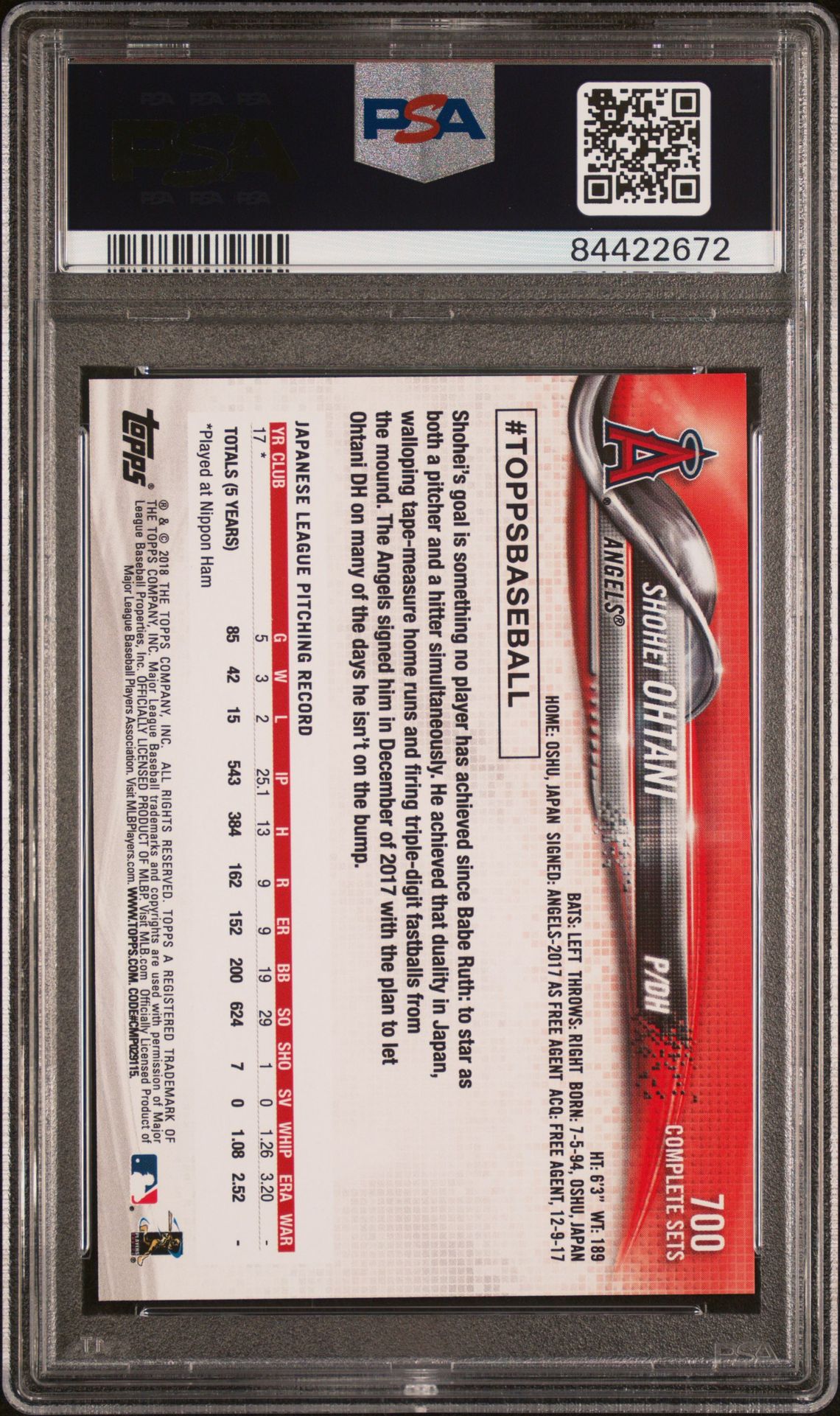 2018 Topps Complete Set 700