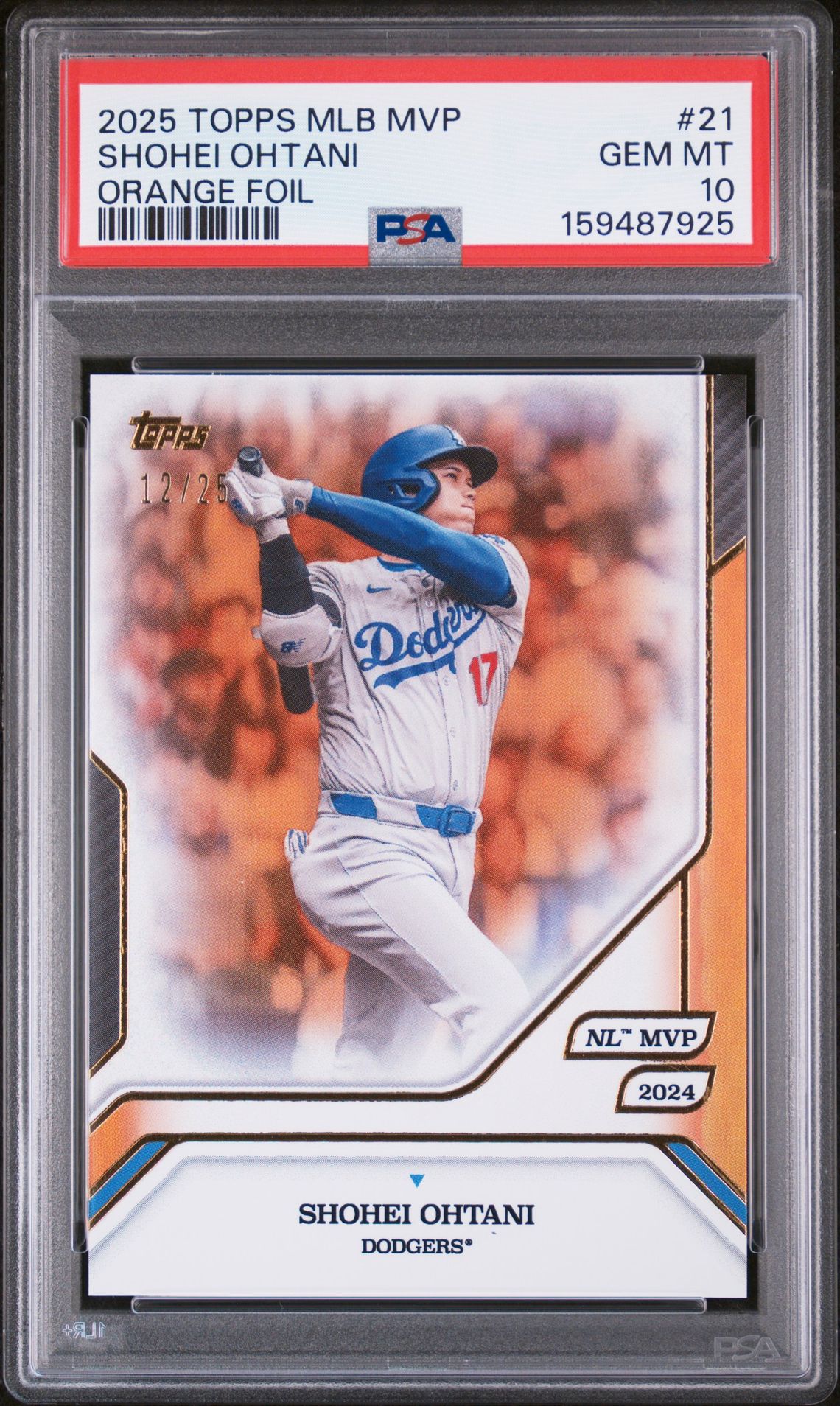 2025 Topps MLB MVP #21 Shohei Ohtani Orange Foil /25
