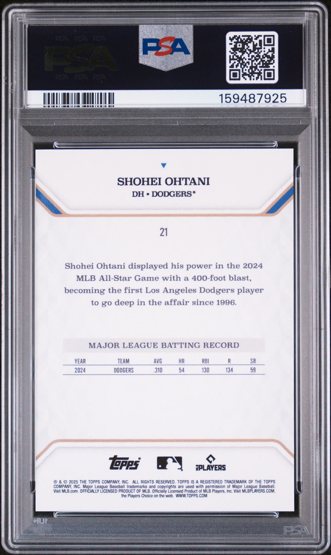 2025 Topps MLB MVP #21 Shohei Ohtani Orange Foil /25