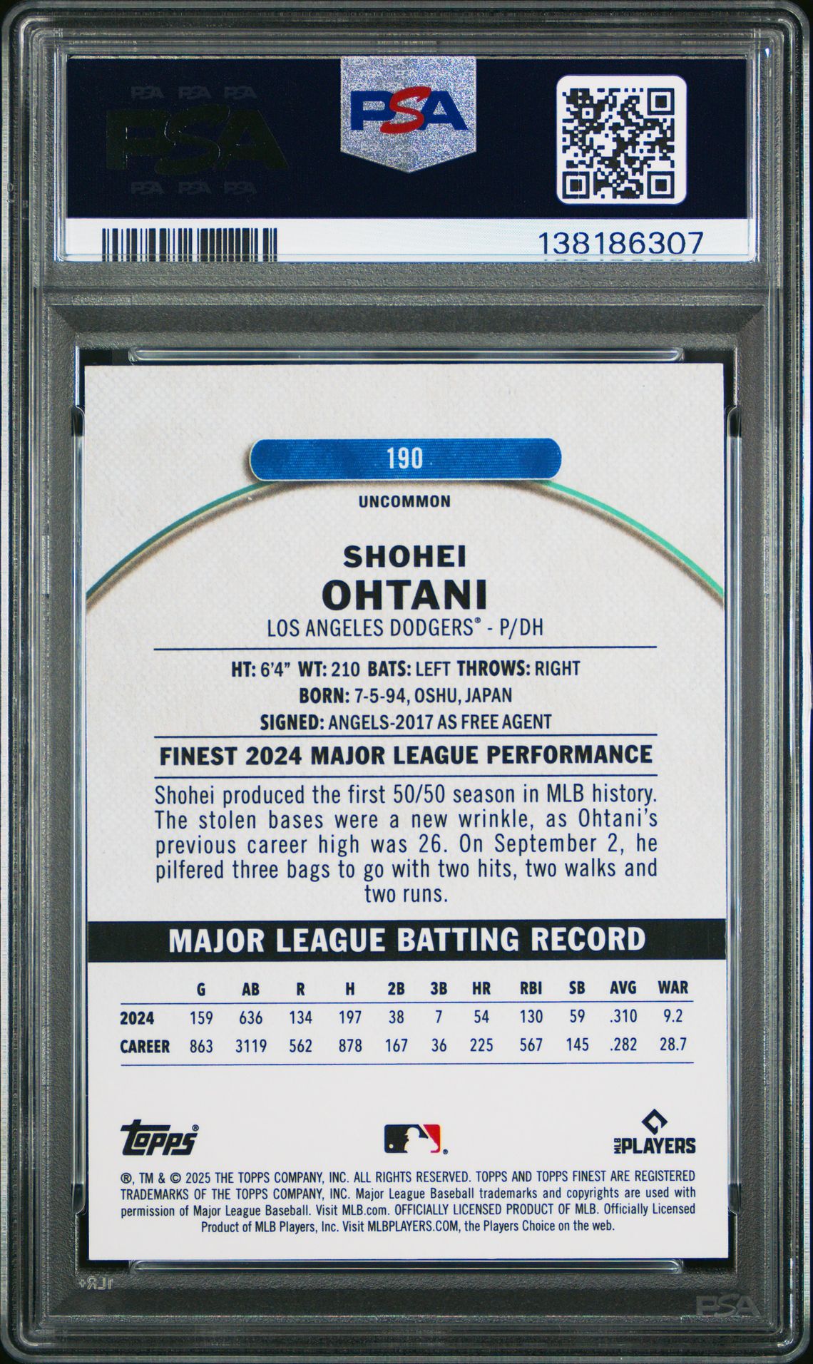 2025 Topps Finest 190 Blue Checkerboard /75