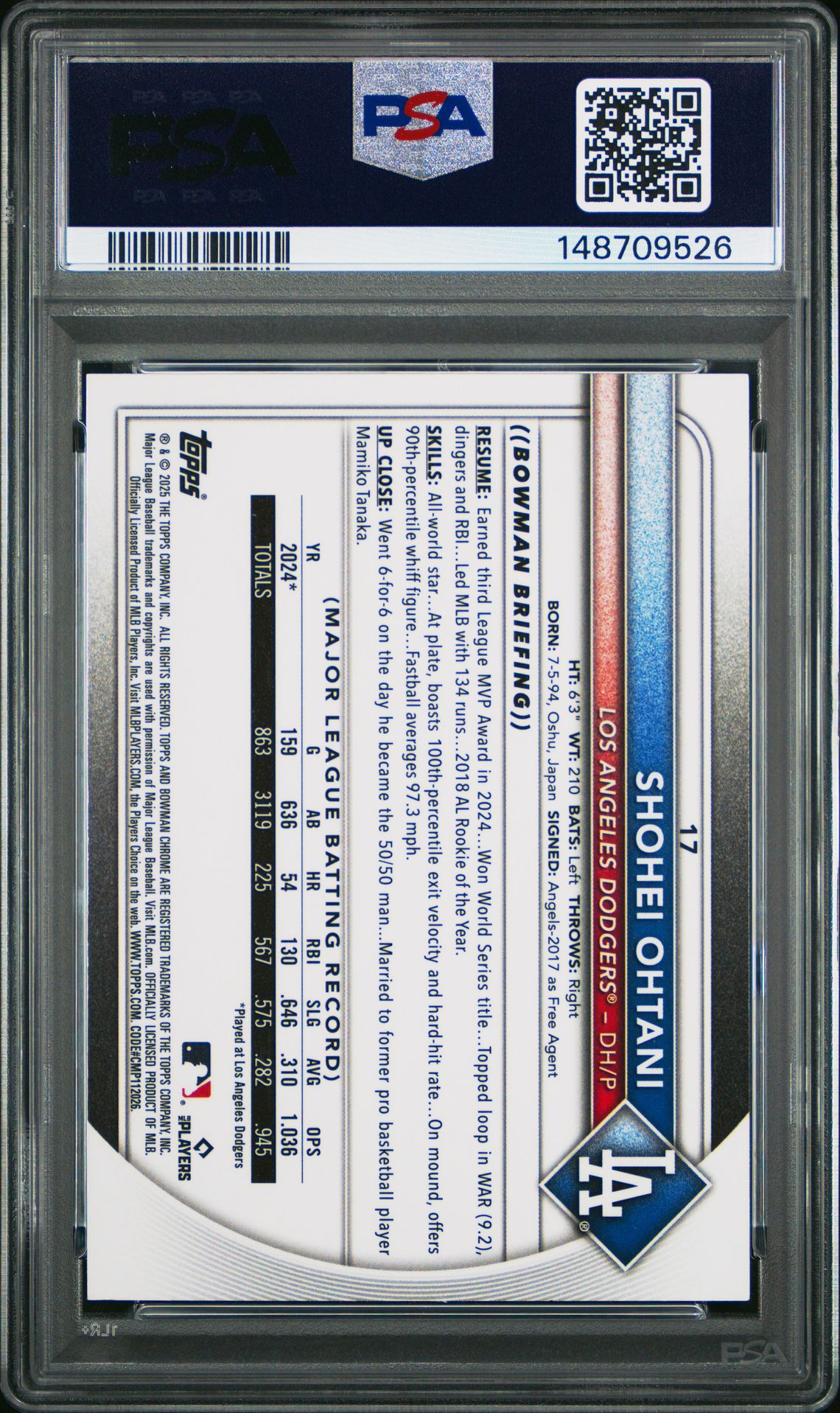 2025 Bowman Chrome #17 Shohei Ohtani Purple Geometric /250