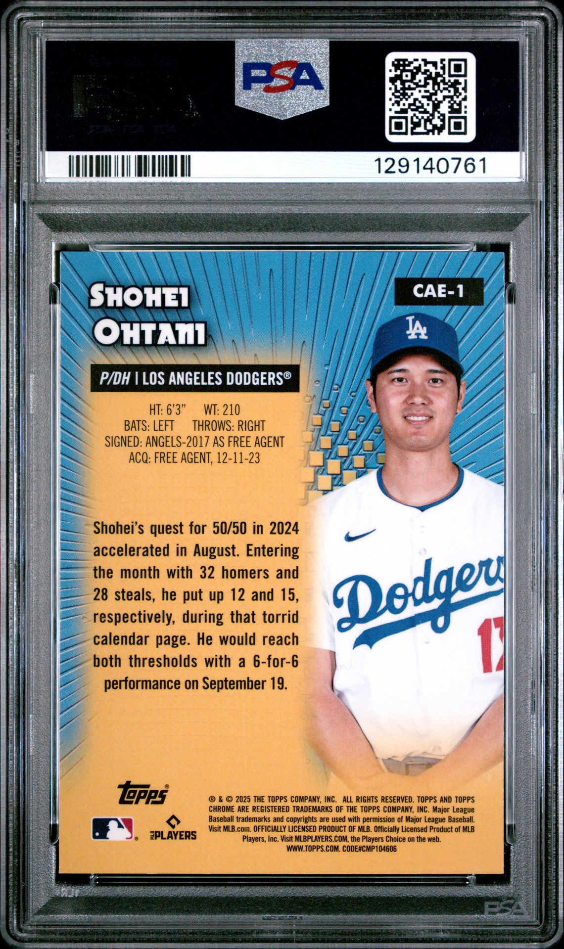 2025 Topps Chrome CAE1 Shohei Ohtani All-Etch Green Refractor /99