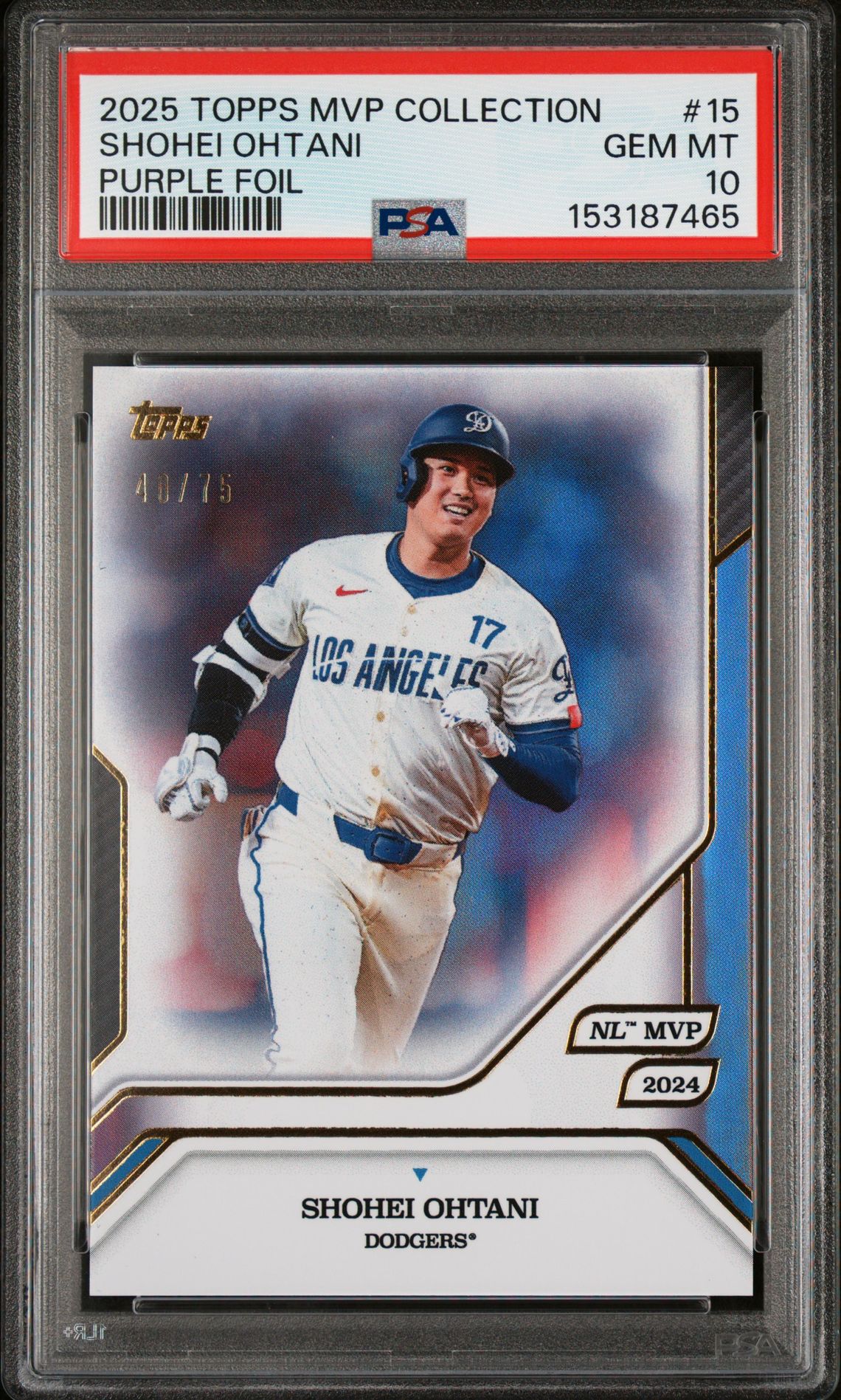 2025 Topps MVP Collection #15 Shohei Ohtani Purple Foil /75