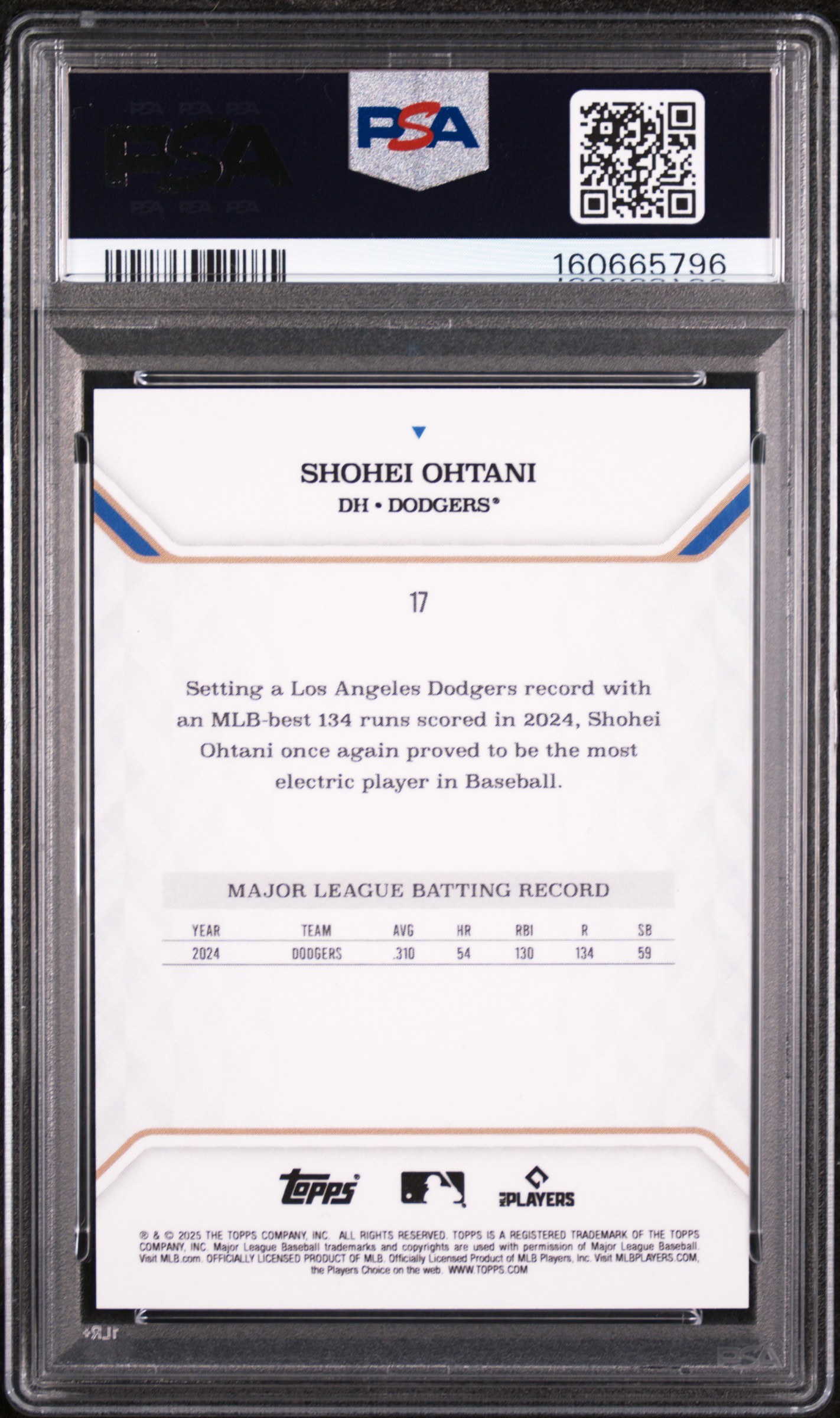 2025 TOPPS MLB MVP COLLECTION #17 SHOHEI OHTANI BLACK FOIL 01/10
