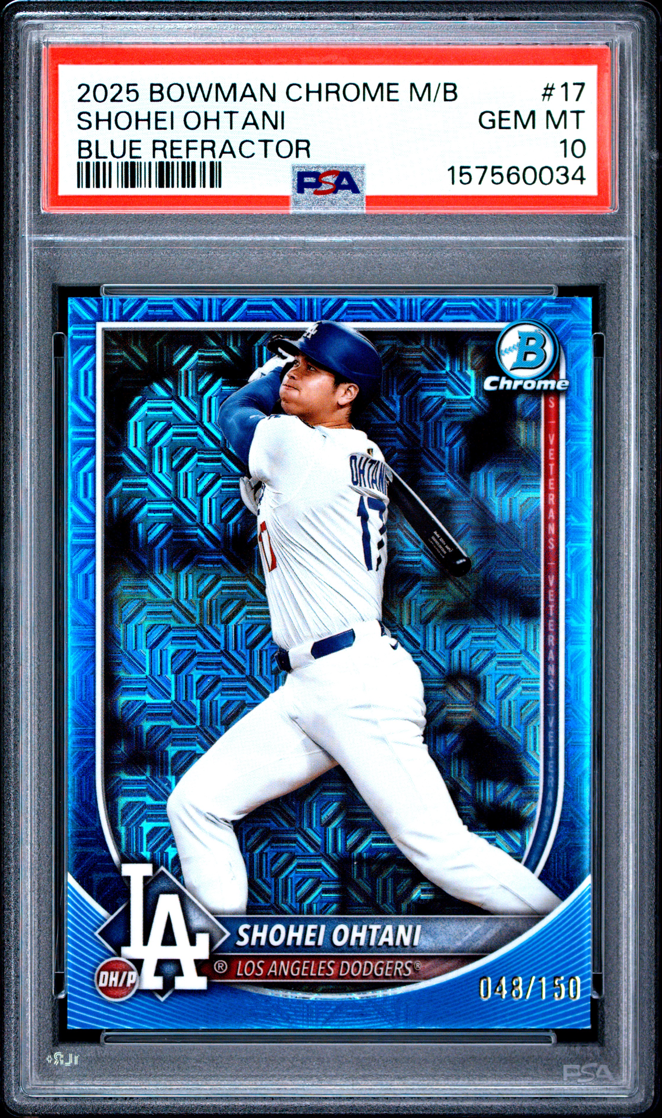 2025 BOWMAN CHROME MEGA BOX #17 SHOHEI OHTANI BLUE REFRACTOR /150