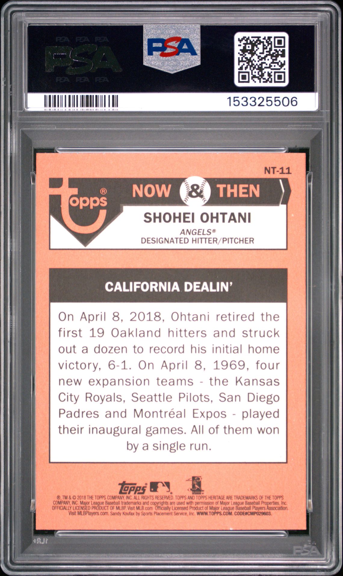 2018 Topps Heritage NT-11 Shohei Ohtani