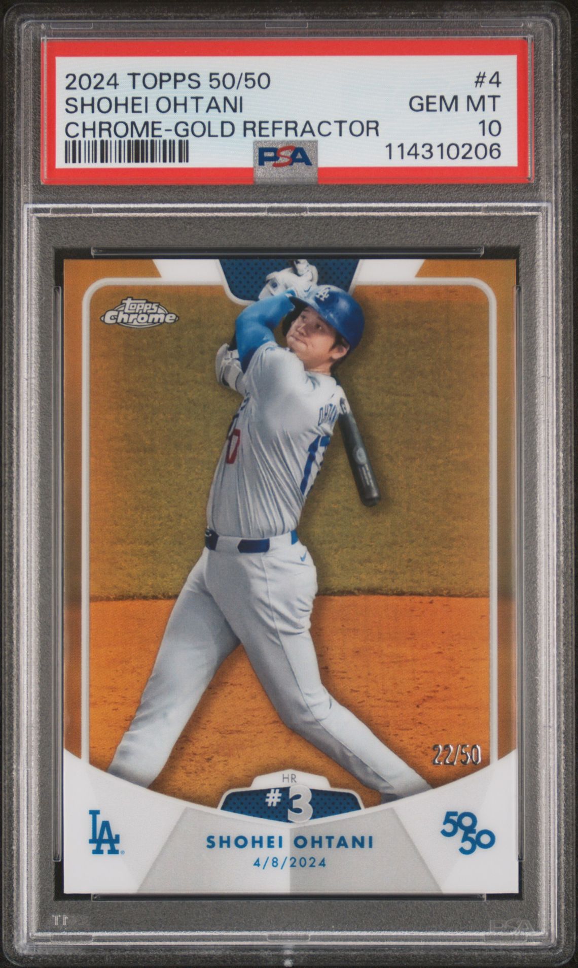 2024 Topps Chrome #4 Shohei Ohtani Chrome Gold Refractor /50