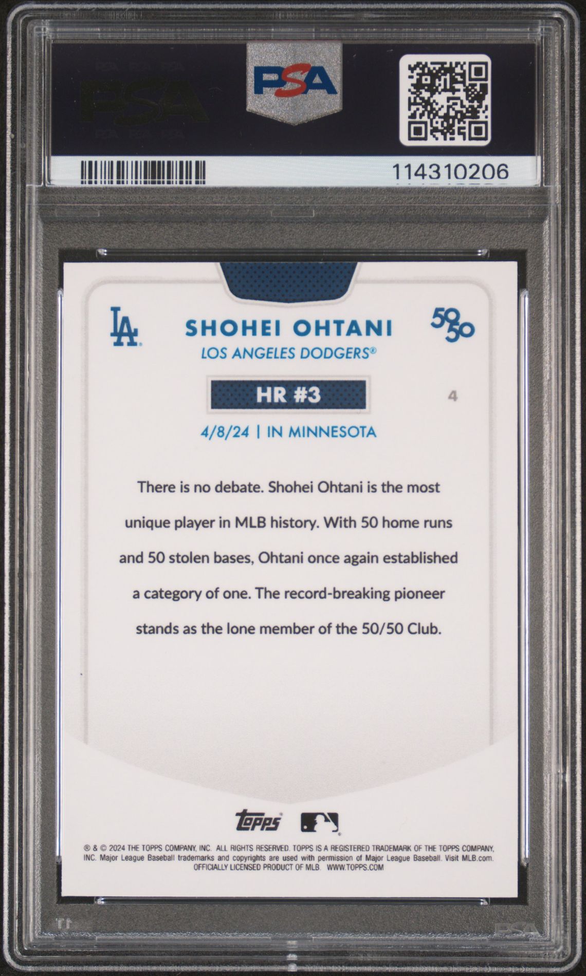 2024 Topps Chrome #4 Shohei Ohtani Chrome Gold Refractor /50