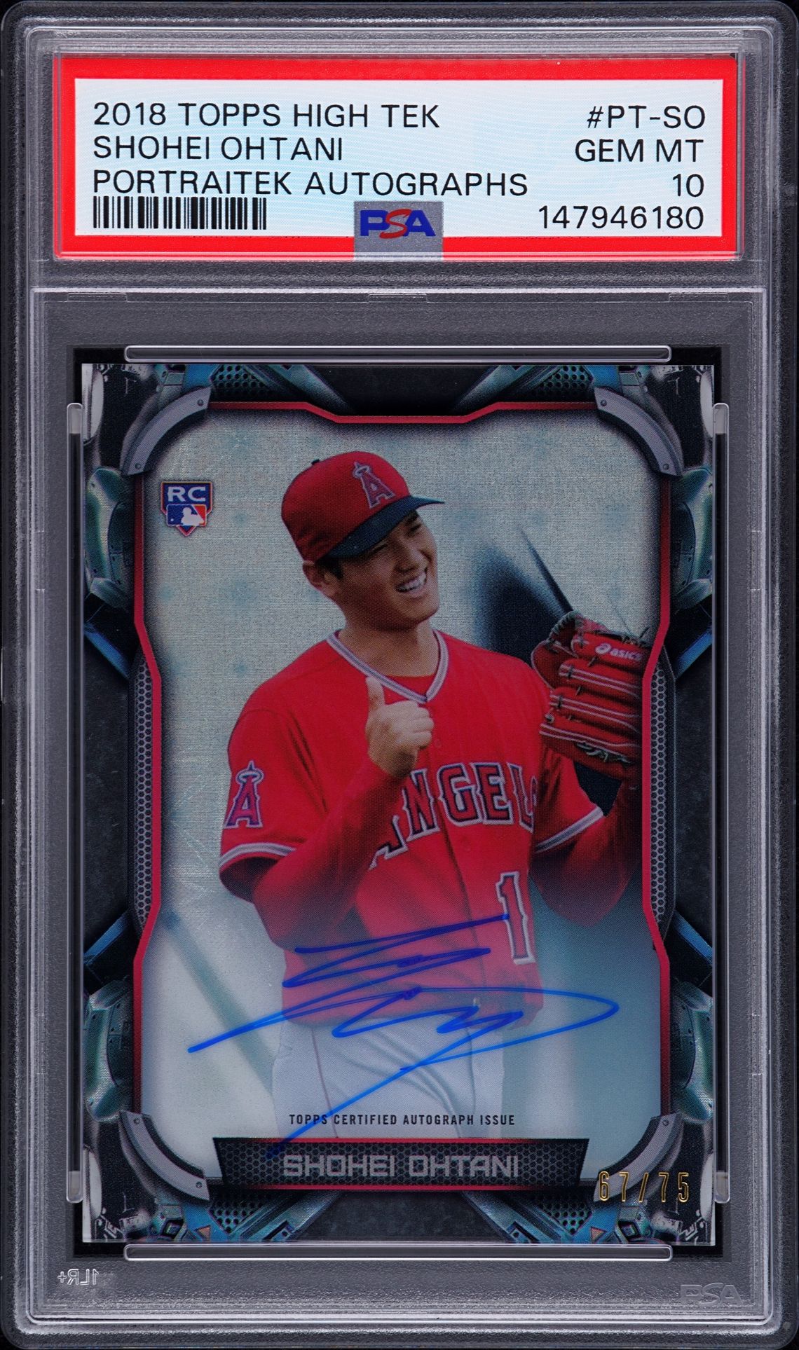 2018 Topps High Tek PT-SO Shohei Ohtani Auto /175