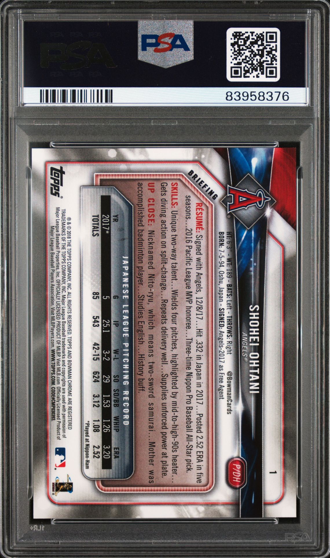 2018 Bowman Chrome 1 SP Variation