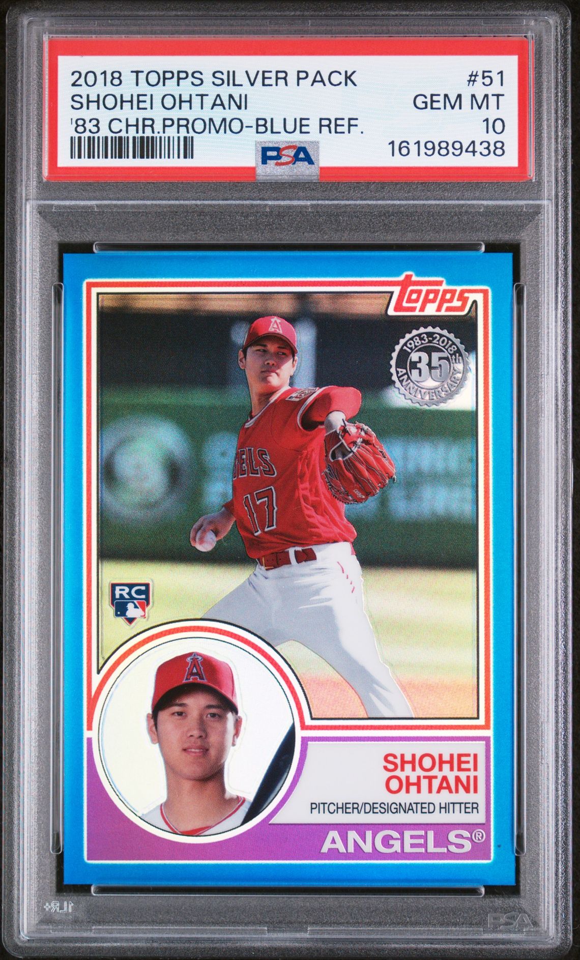 2018 Topps Silver Pack #51 Shohei Ohtani '83 Chrome Promo-Blue Ref. /150