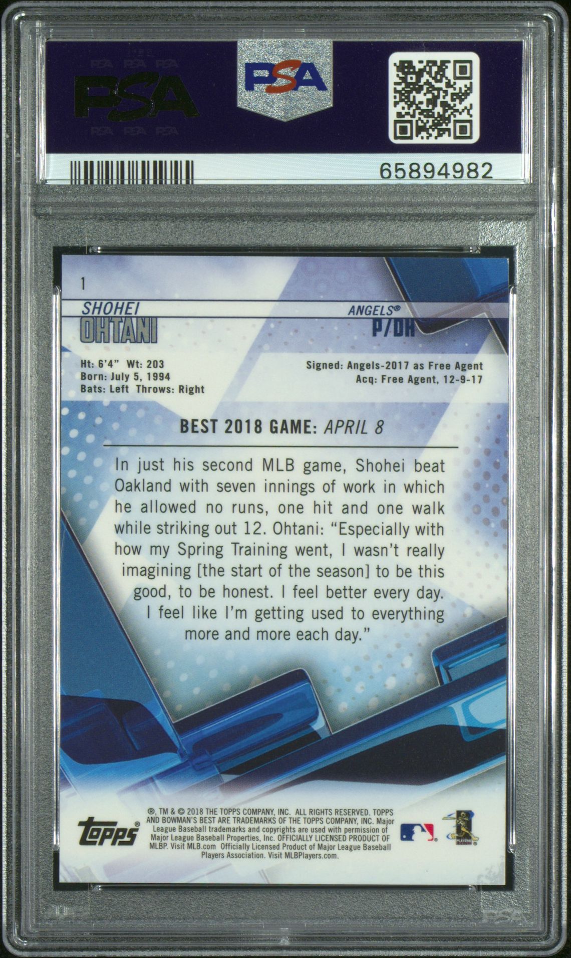 2018 Bowman Bowman's Best #1 Blue Refractor /150
