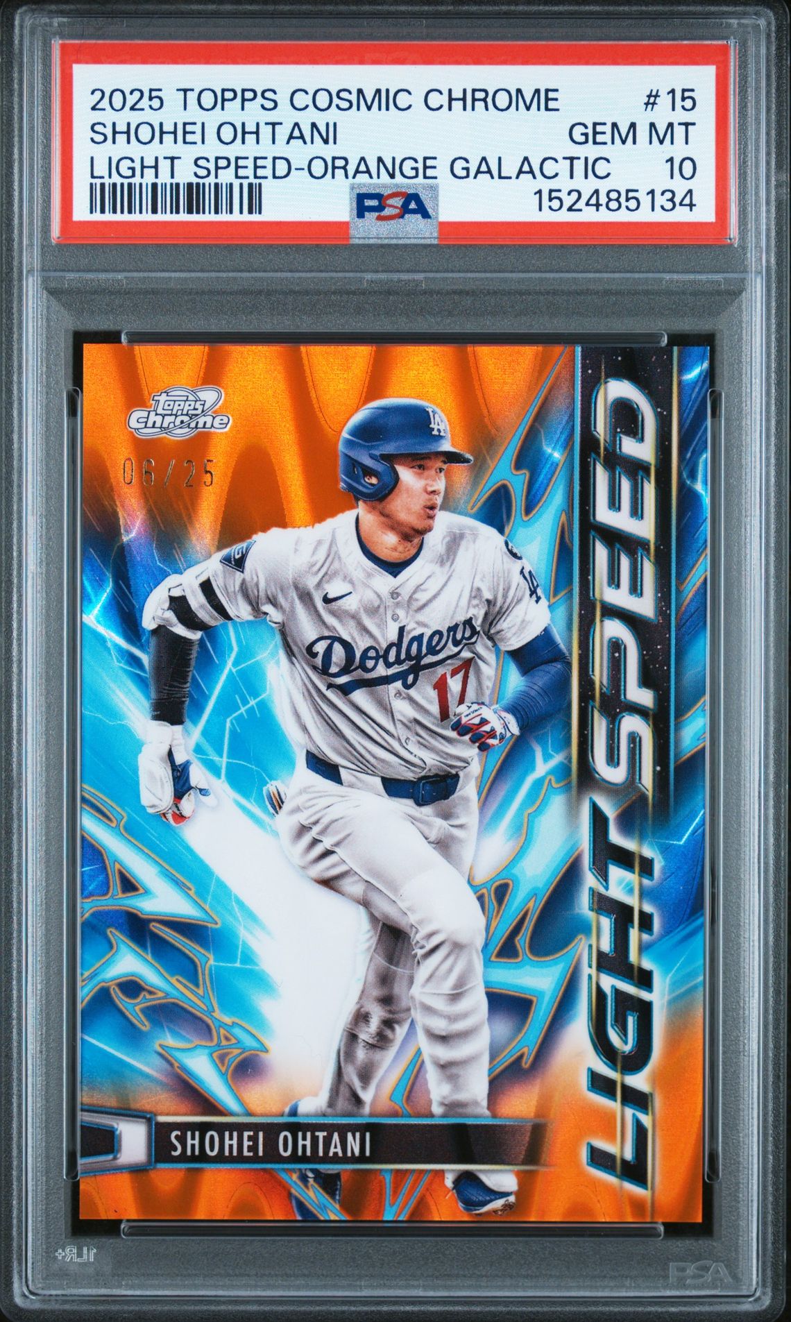 2025 Topps Cosmic Chrome #15 Light Speed-Orange Galactic /25