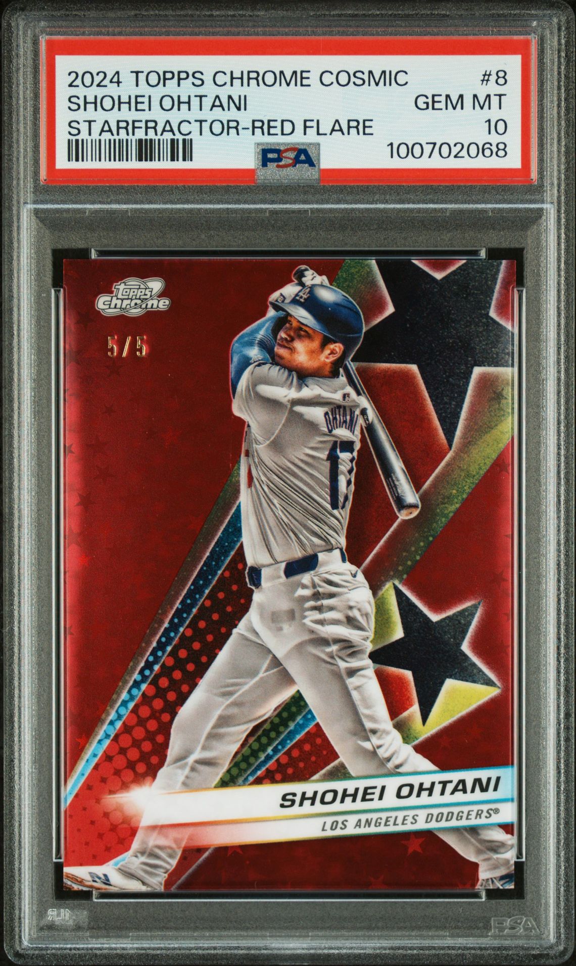 2024 Topps Chrome Cosmic 8 Starfractor-Red Flare 5/5