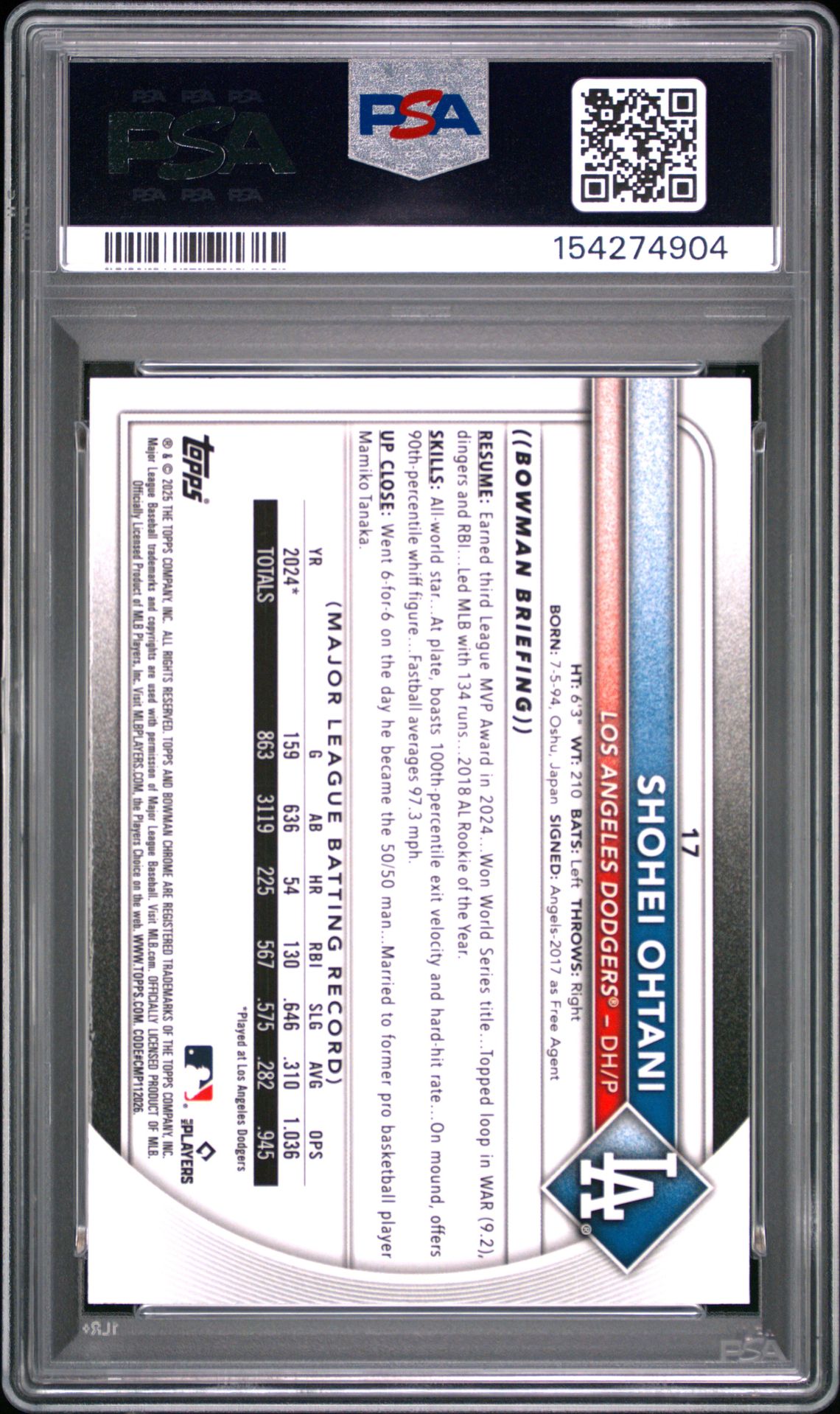 2025 Bowman Chrome 17 Shohei Ohtani Geometric Refractor /499