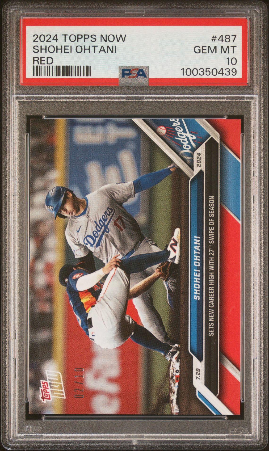 2024 Topps Now 487 Shohei Ohtani Red /10
