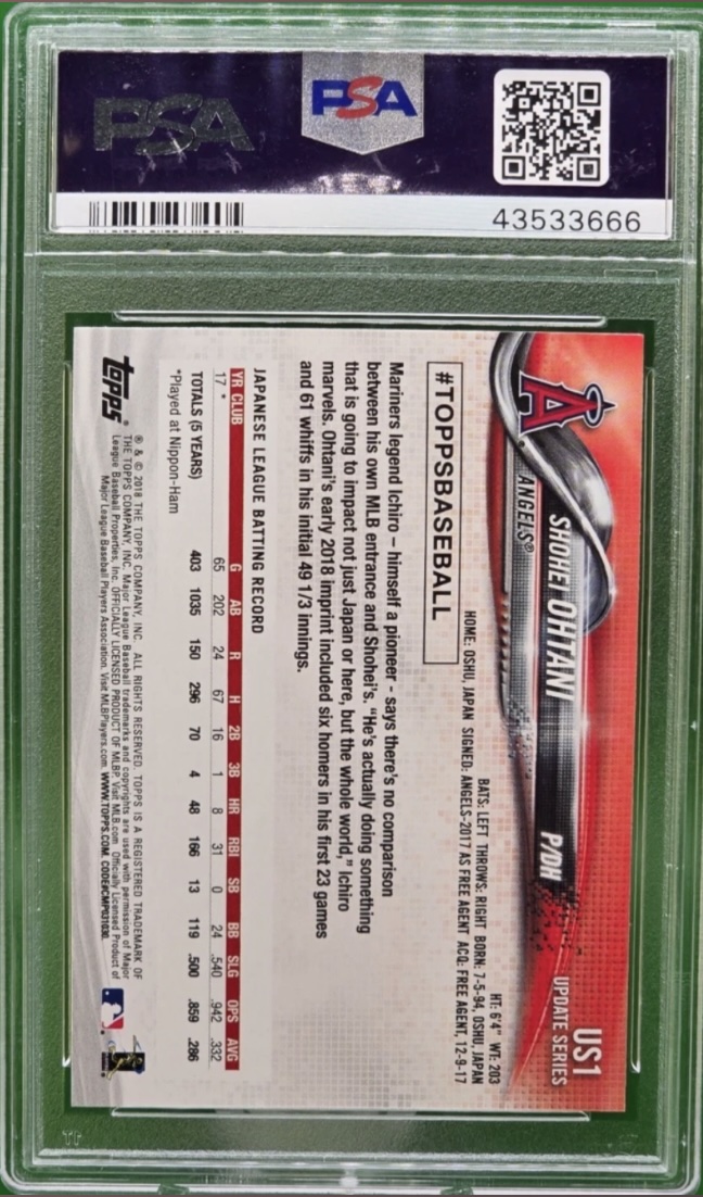 2018 Topps Update US1 Shohei Ohtani