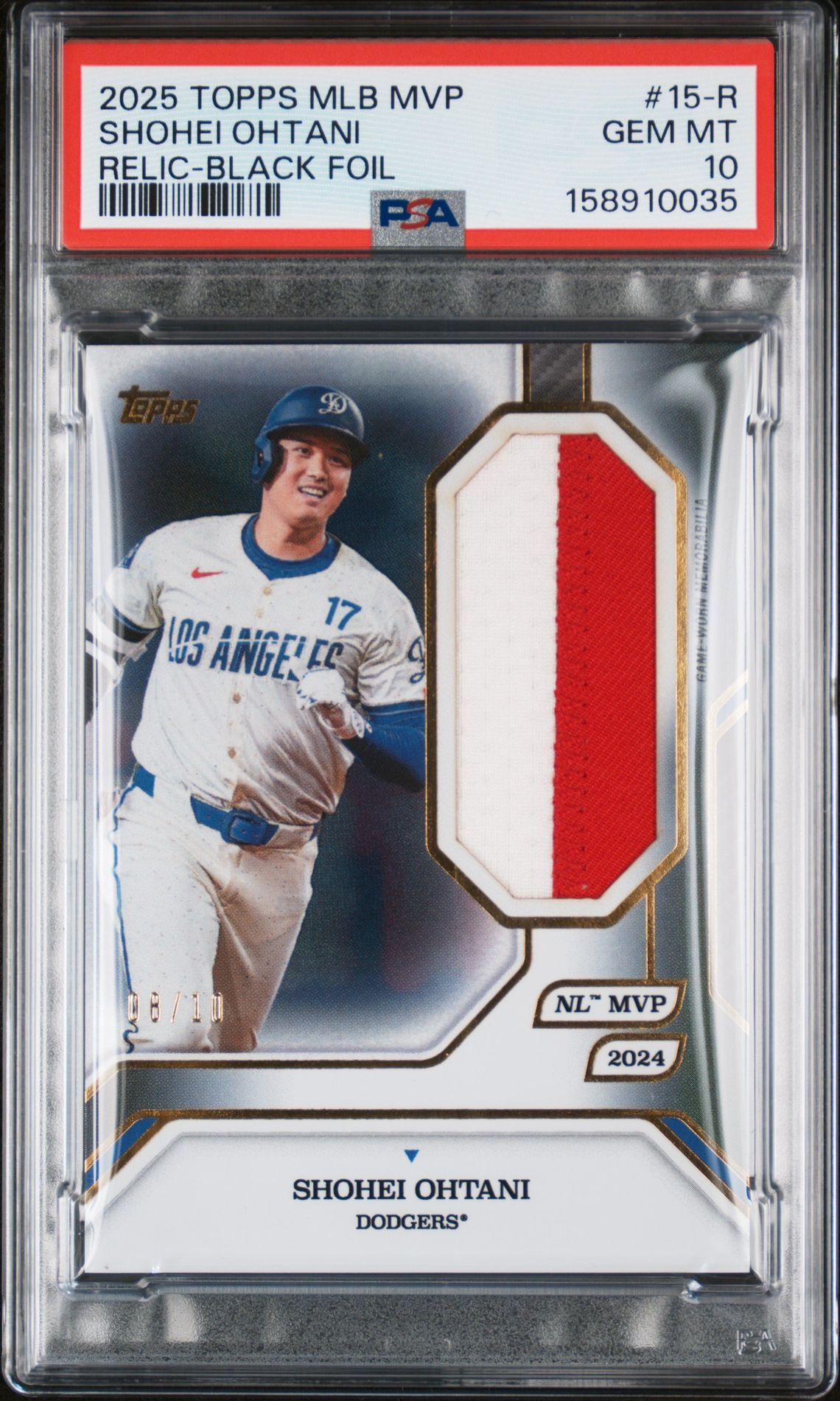 2025 Topps MLB MVP Collection 15-R Shohei Ohtani Relic-Black Foil / /10