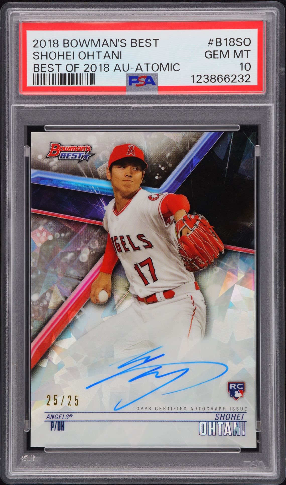 2018 Bowman Bowman's Best B18SO Shohei Ohtani Auto Best of 2018 Au-Atomic 25/25