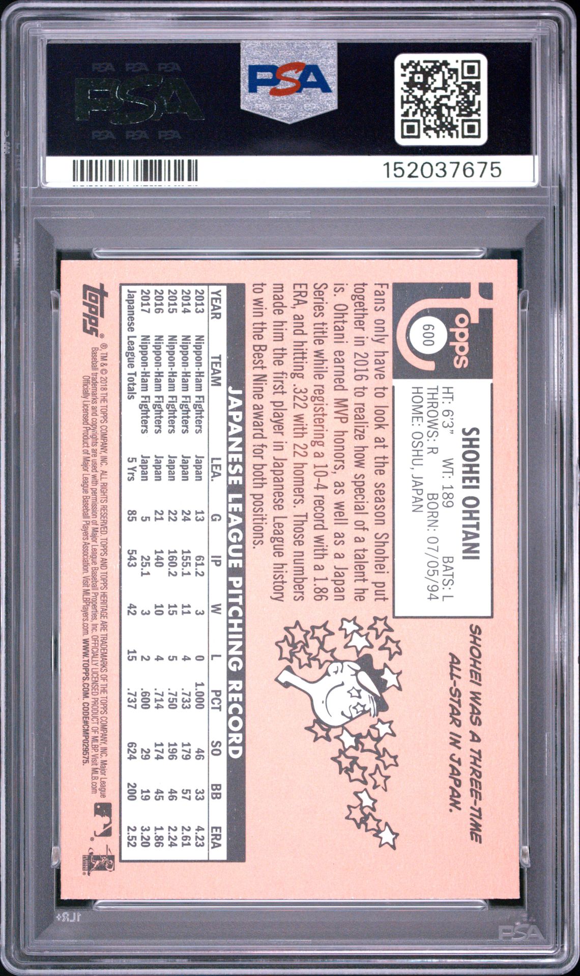 2018 Topps Heritage #600 Shohei Ohtani RC