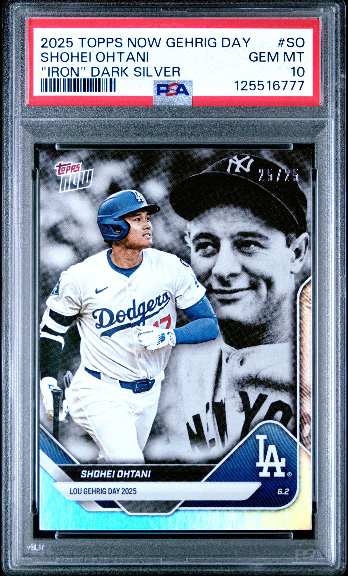 2025 Topps Topps Now Lou Gehrig Day SO Iron Dark Silver 25/25
