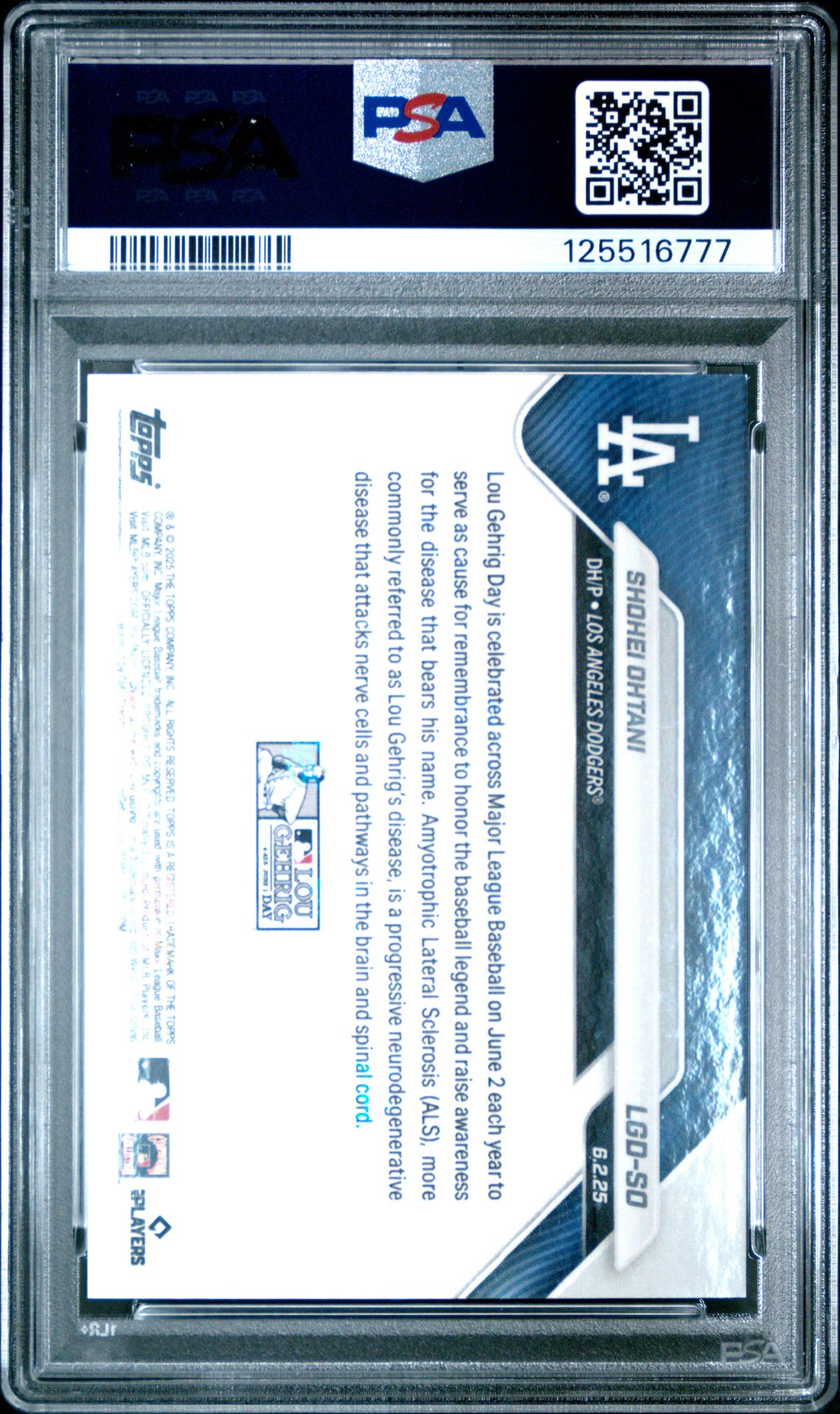 2025 Topps Topps Now Lou Gehrig Day SO Iron Dark Silver 25/25