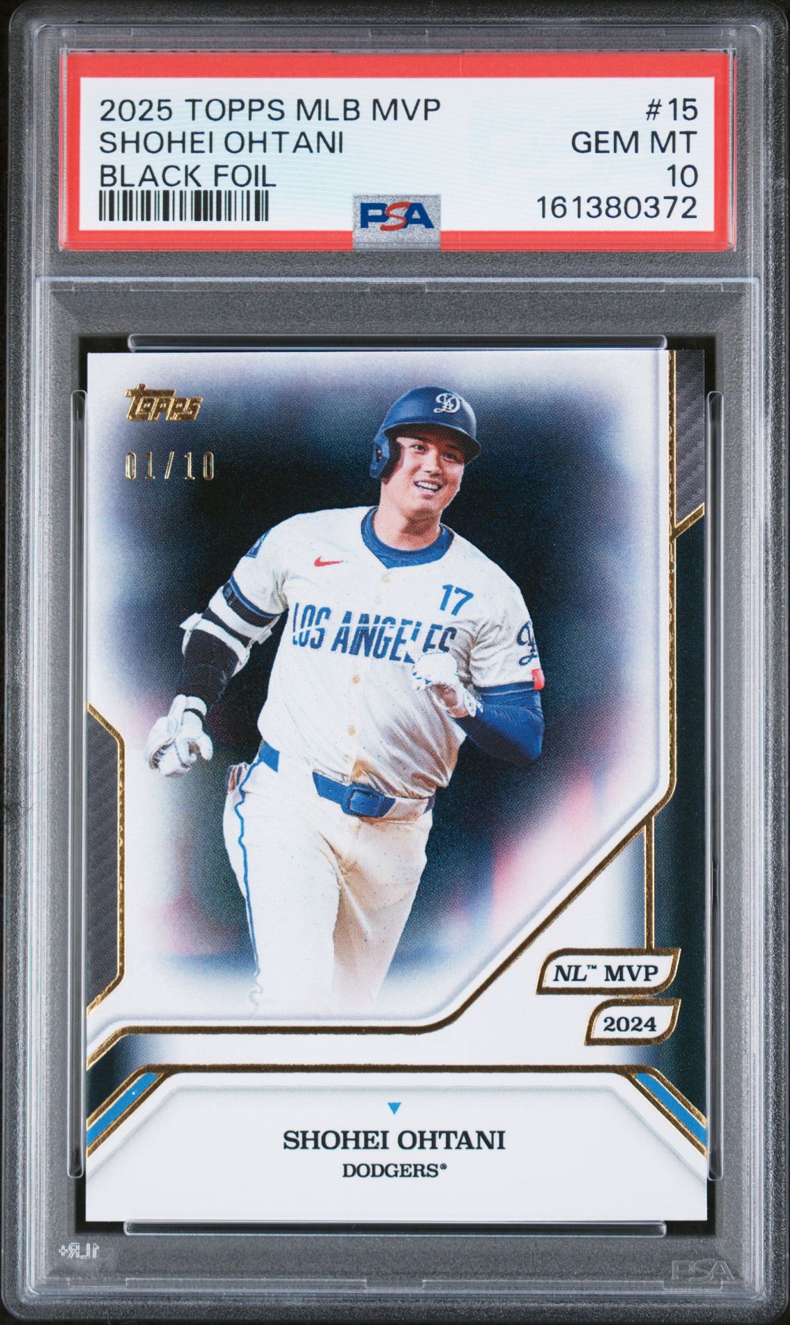 2025 Topps MLB MVP #15 Shohei Ohtani Black Foil 01/10