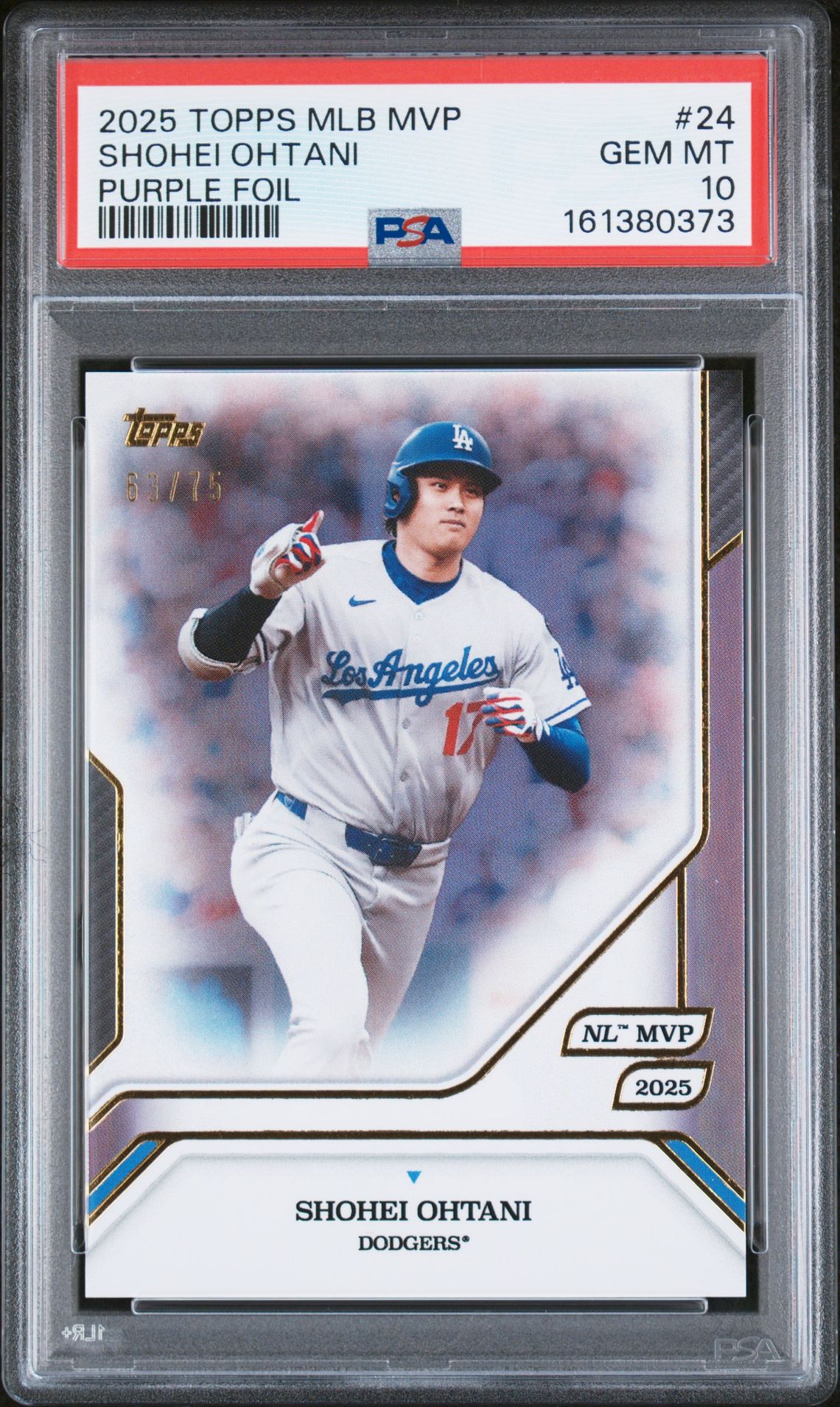 2025 Topps MLB MVP #24 Shohei Ohtani Purple Foil /75
