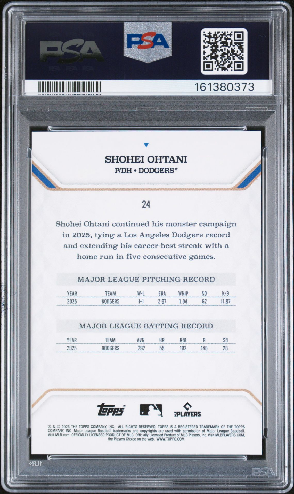 2025 Topps MLB MVP #24 Shohei Ohtani Purple Foil /75