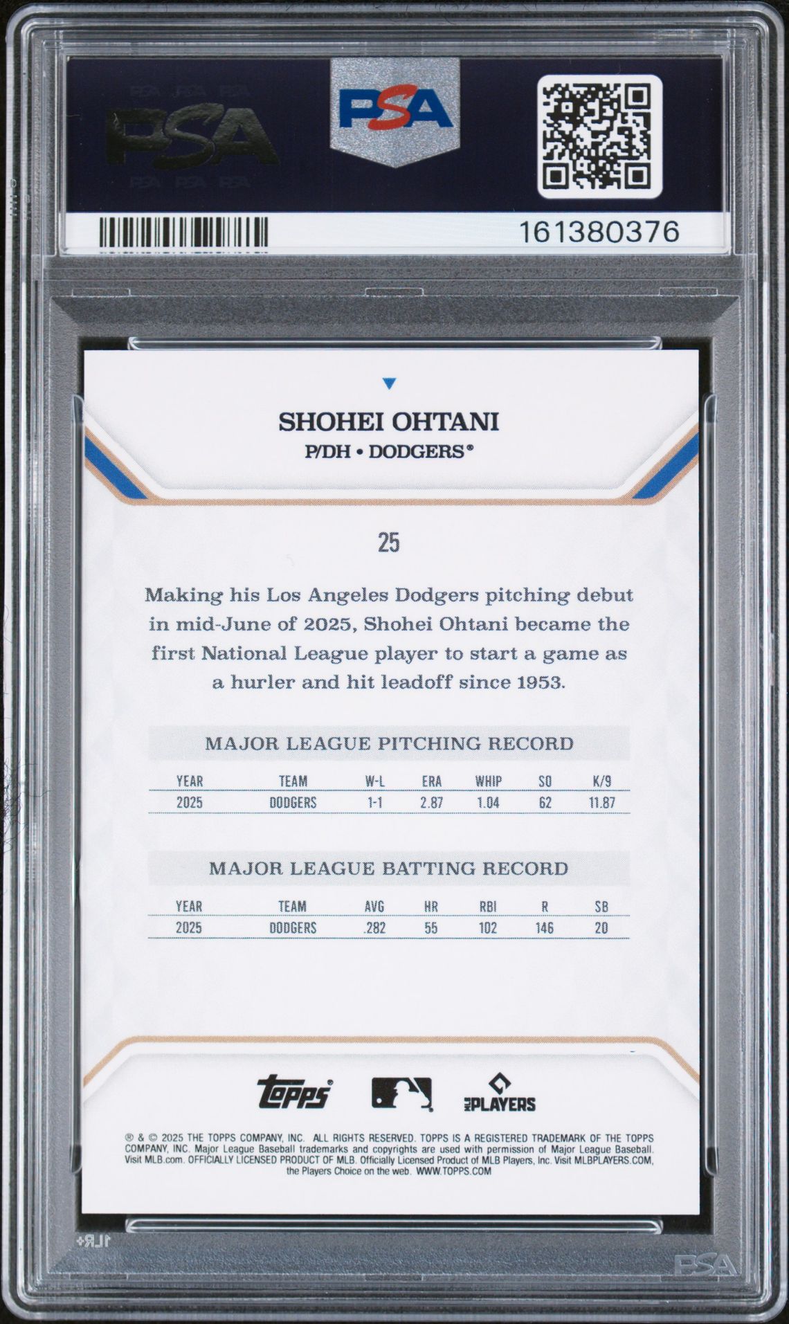 2025 Topps MLB MVP #25 Shohei Ohtani Kanji Variation /25